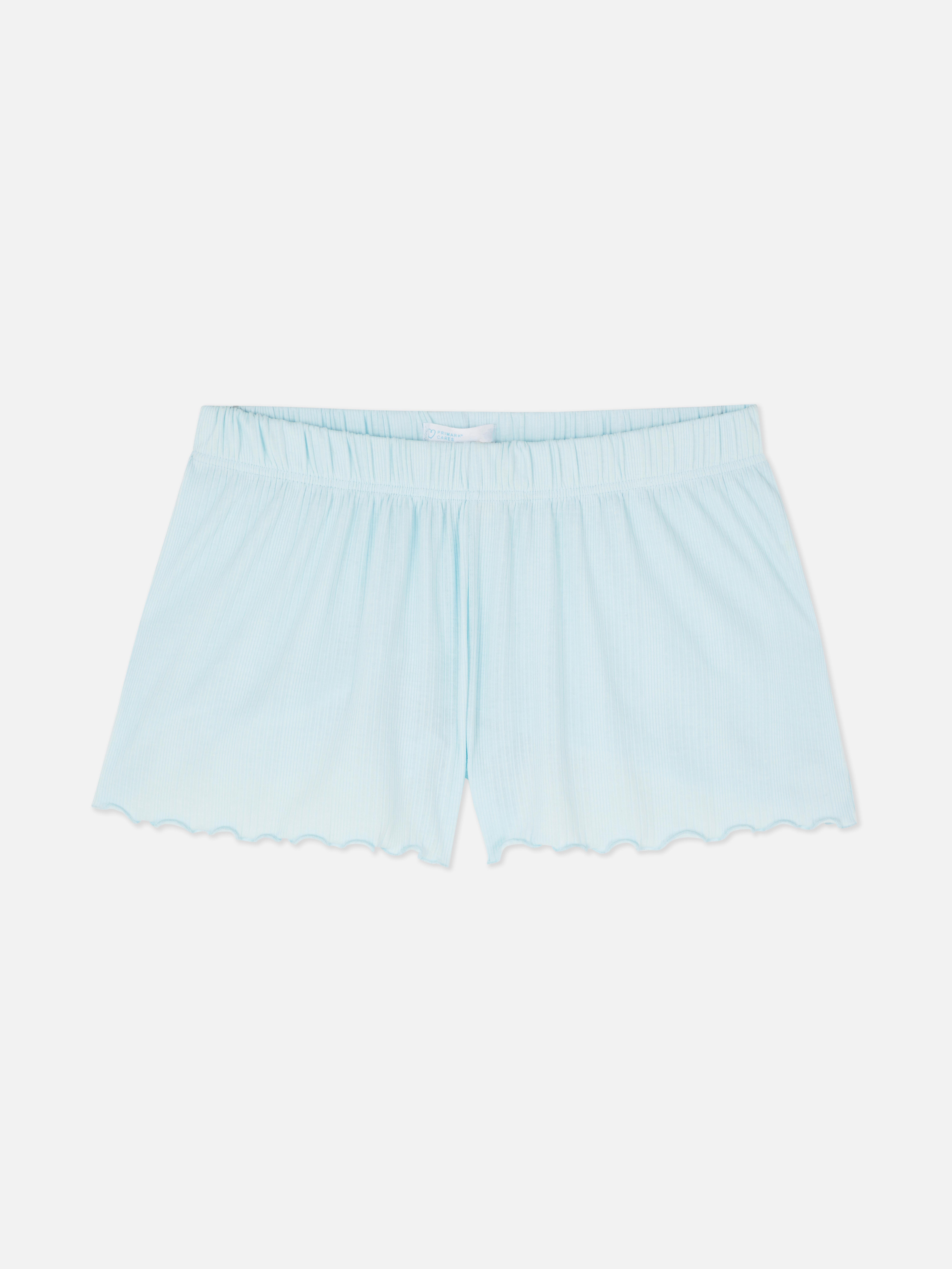 Jersey-Schlafanzugshorts mit gekräuseltem Saum