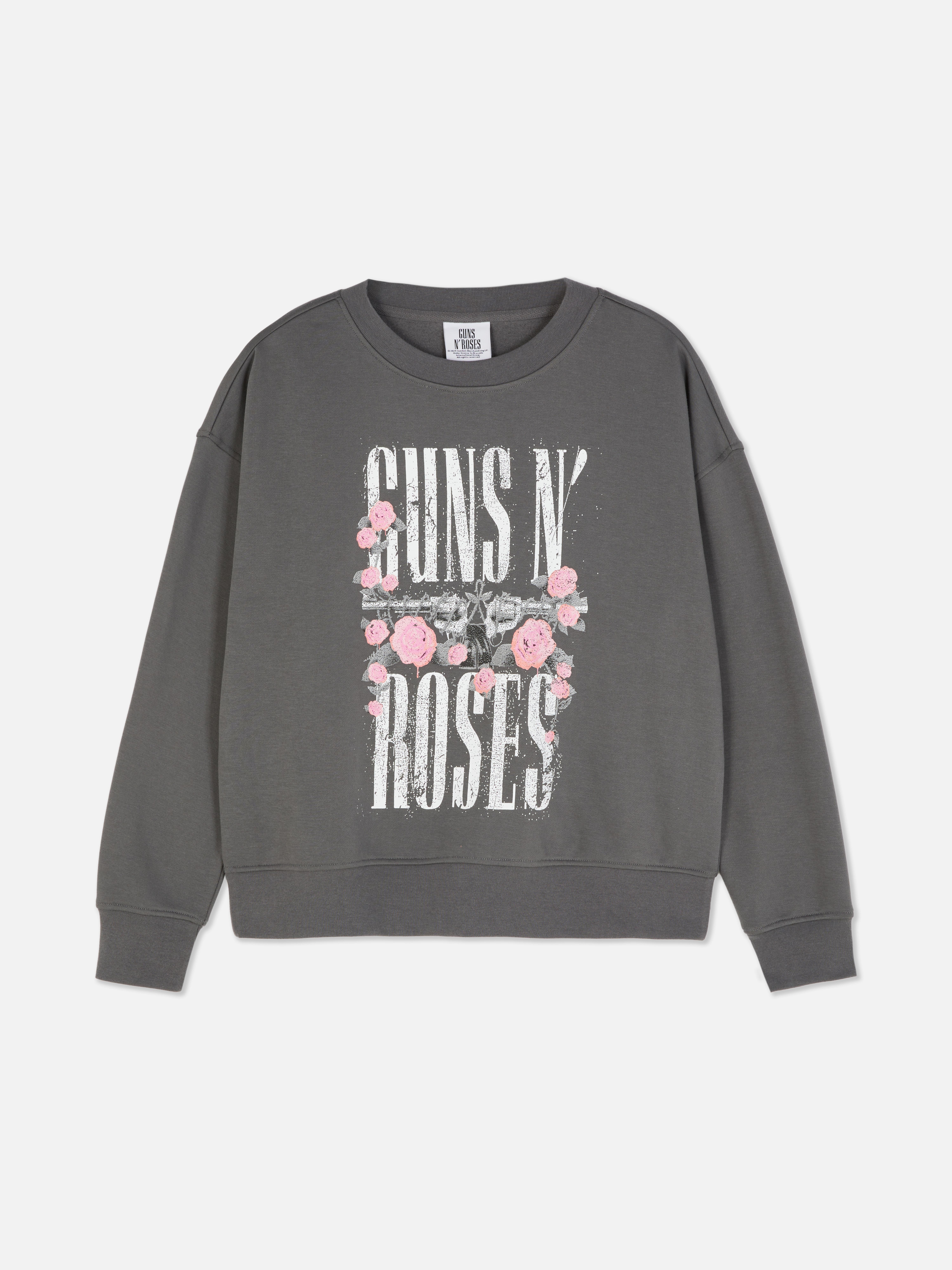 Guns N' Roses N' Long Sleeve Coal Pigment – blueandcream