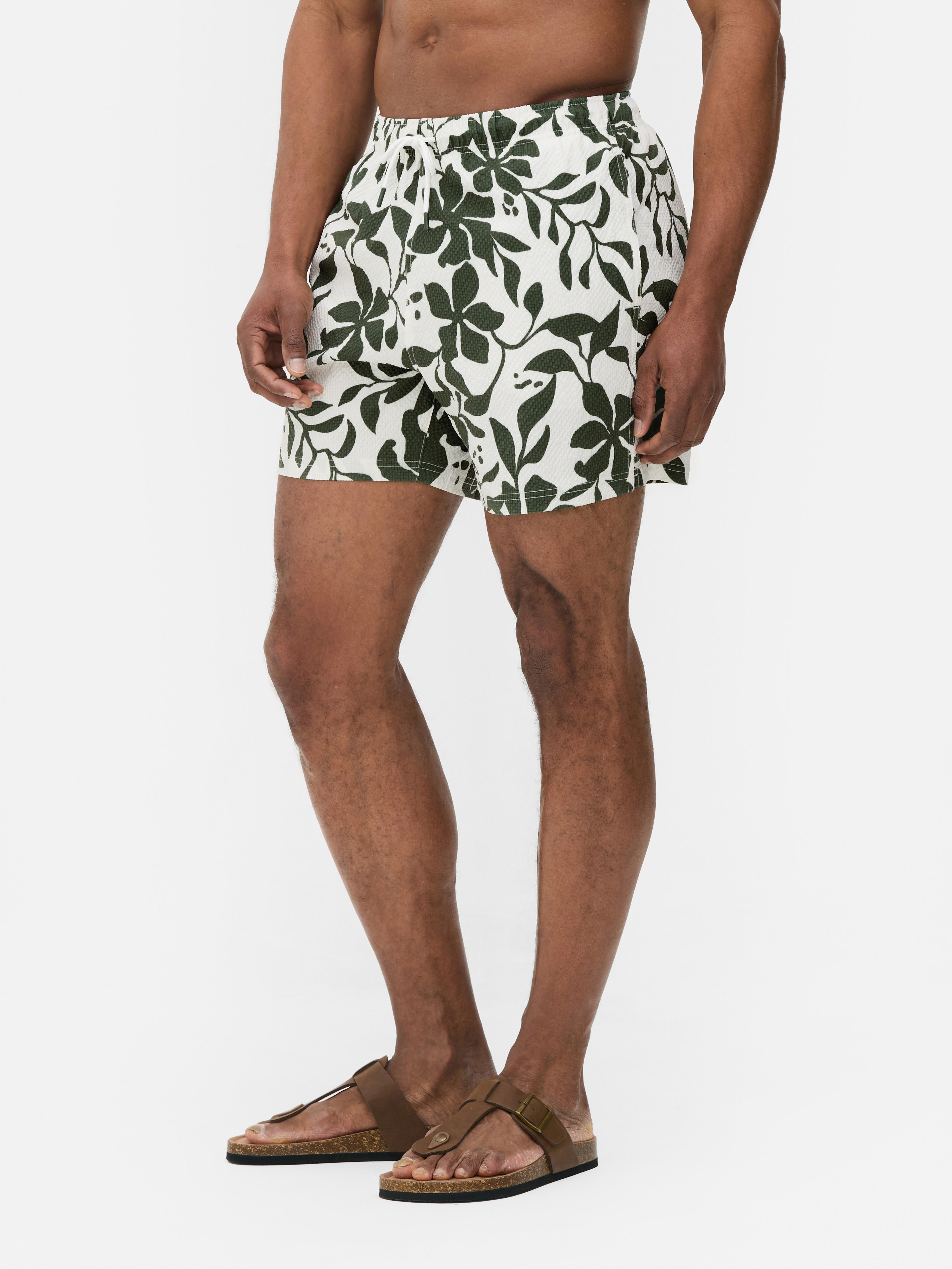 Strukturierte Badeshorts mit Blumenmuster