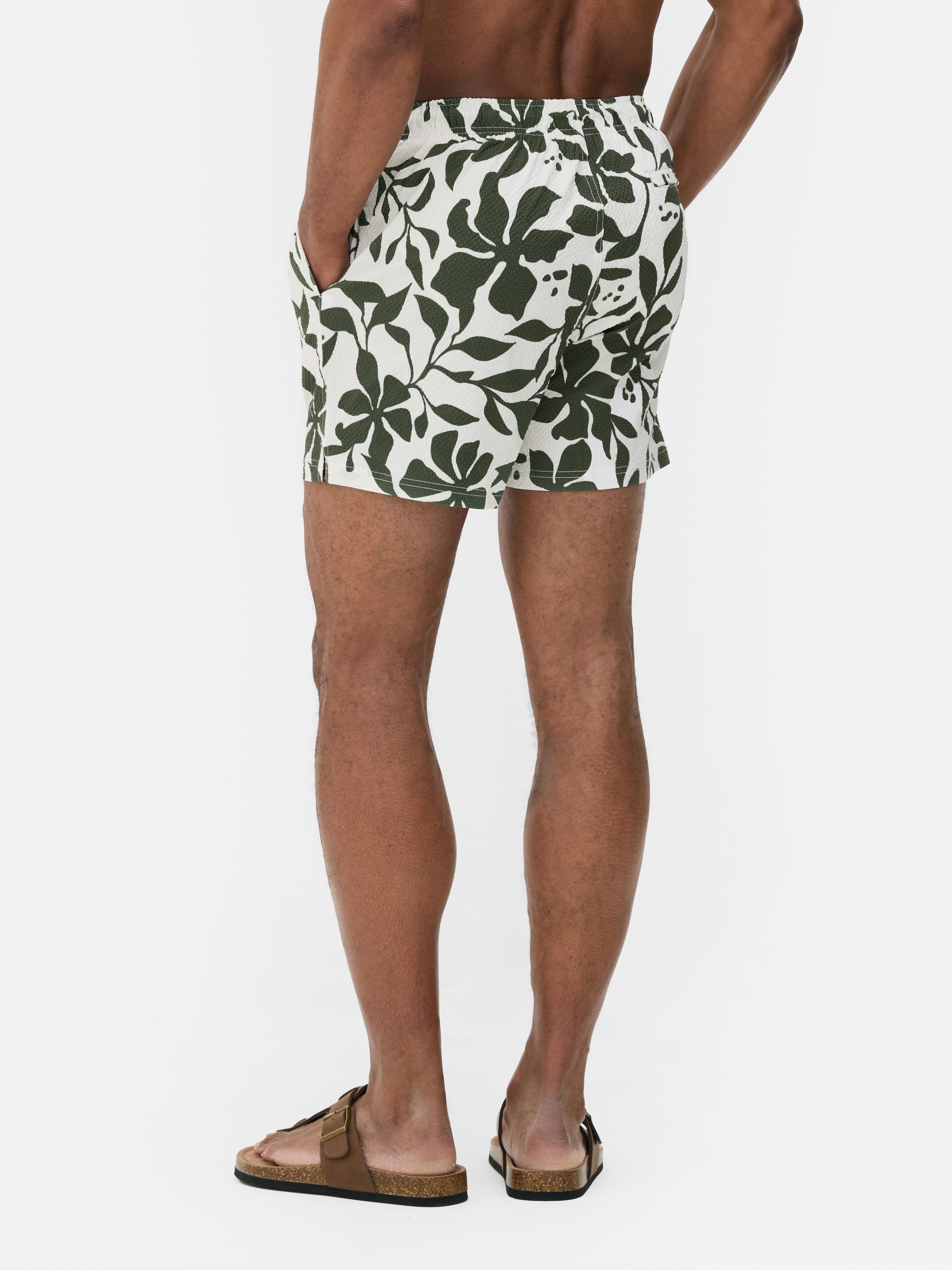 Strukturierte Badeshorts mit Blumenmuster