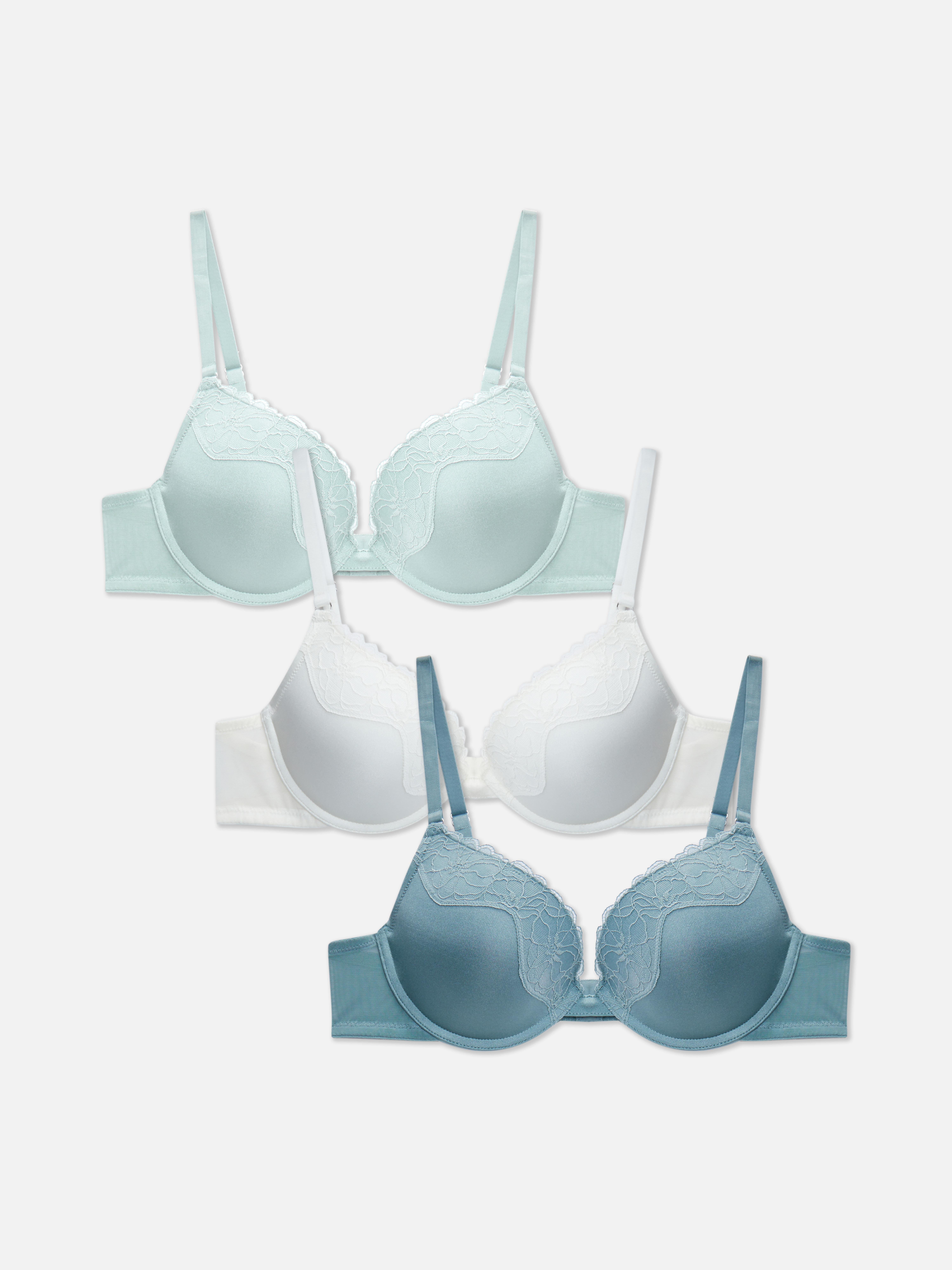 3-Pack Lace Push Up Bras