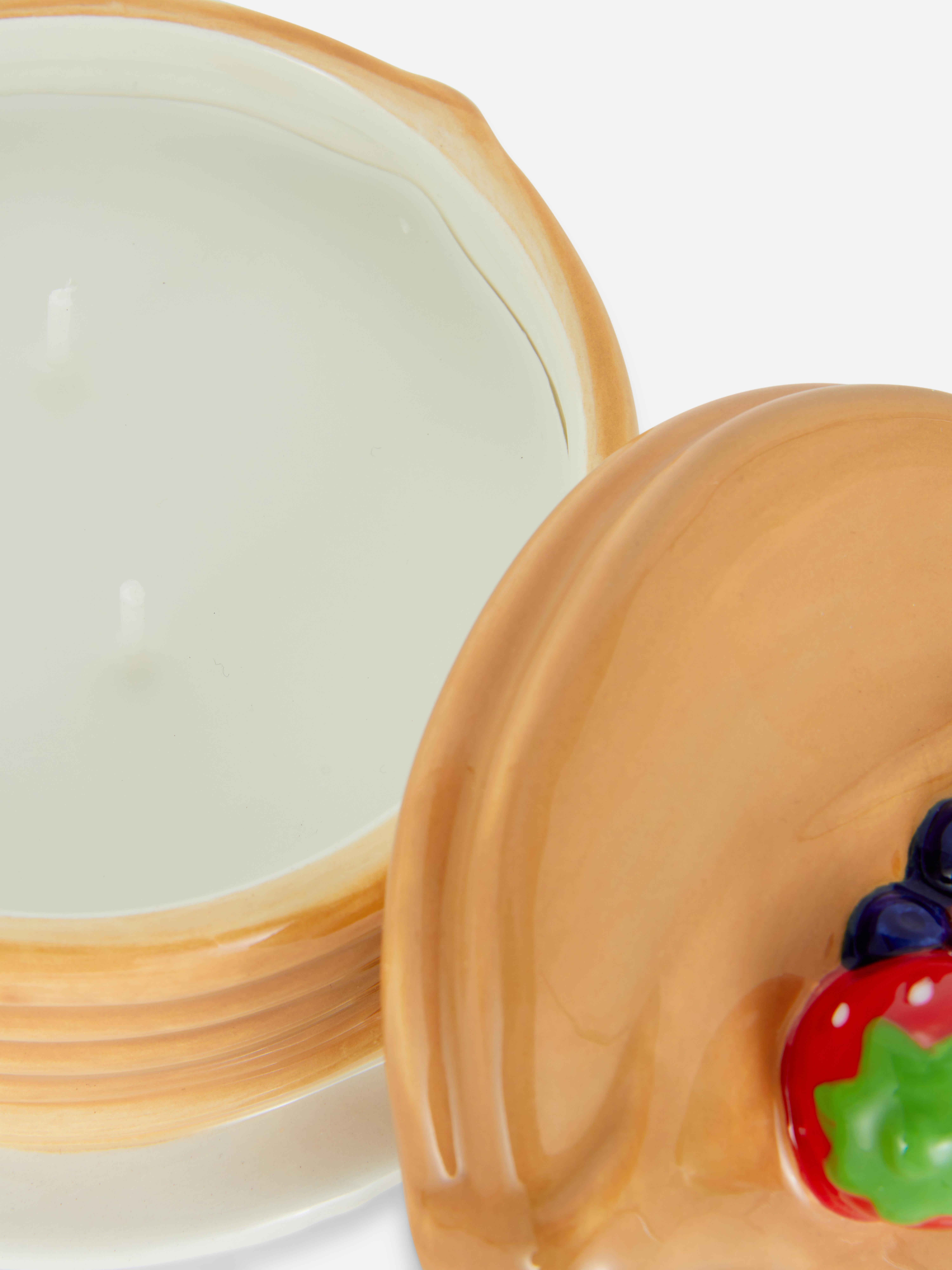 Candle In Ceramic Pancake Container