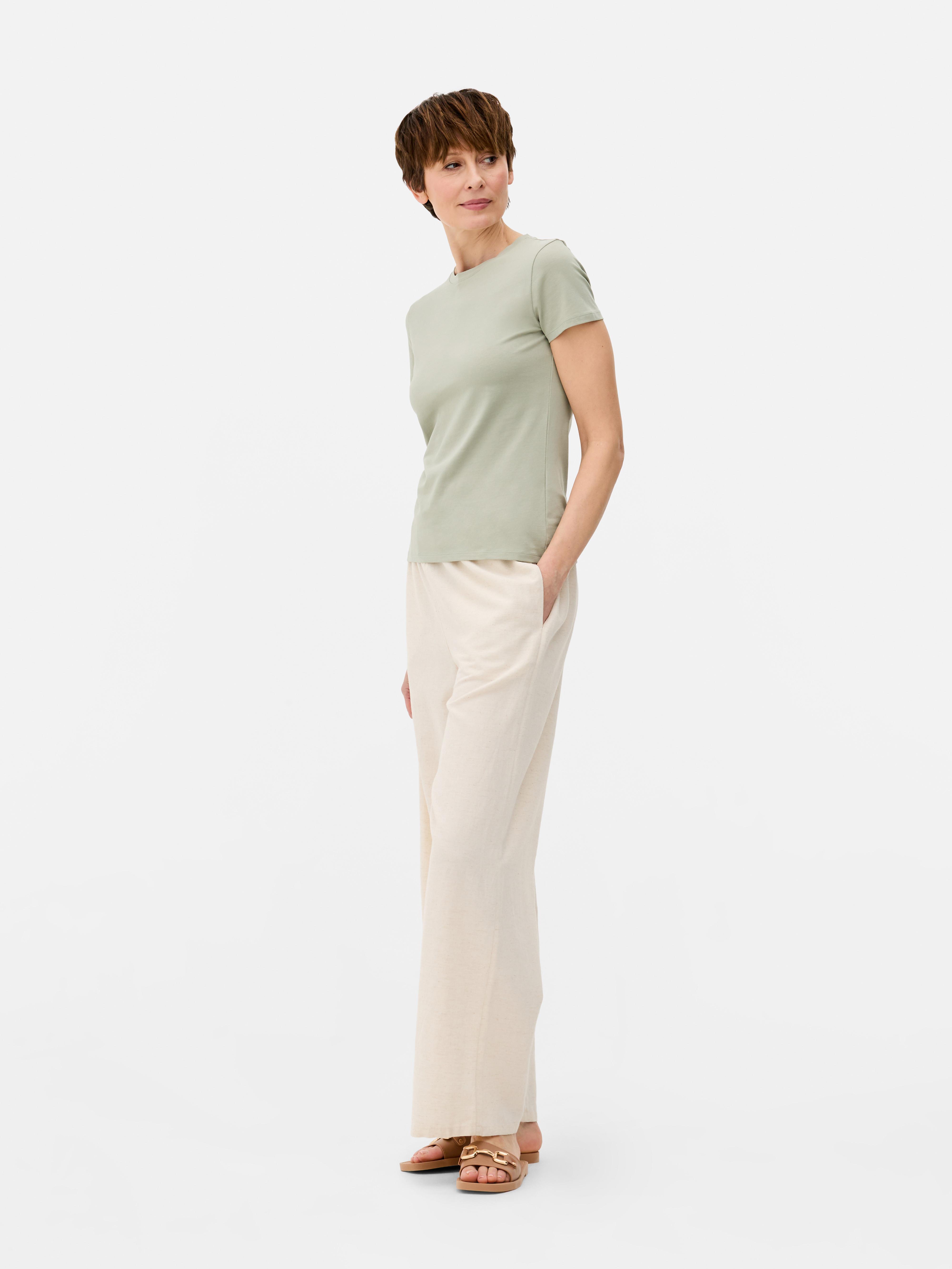 Kurzärmeliges Stretch-T-Shirt Hellgrün