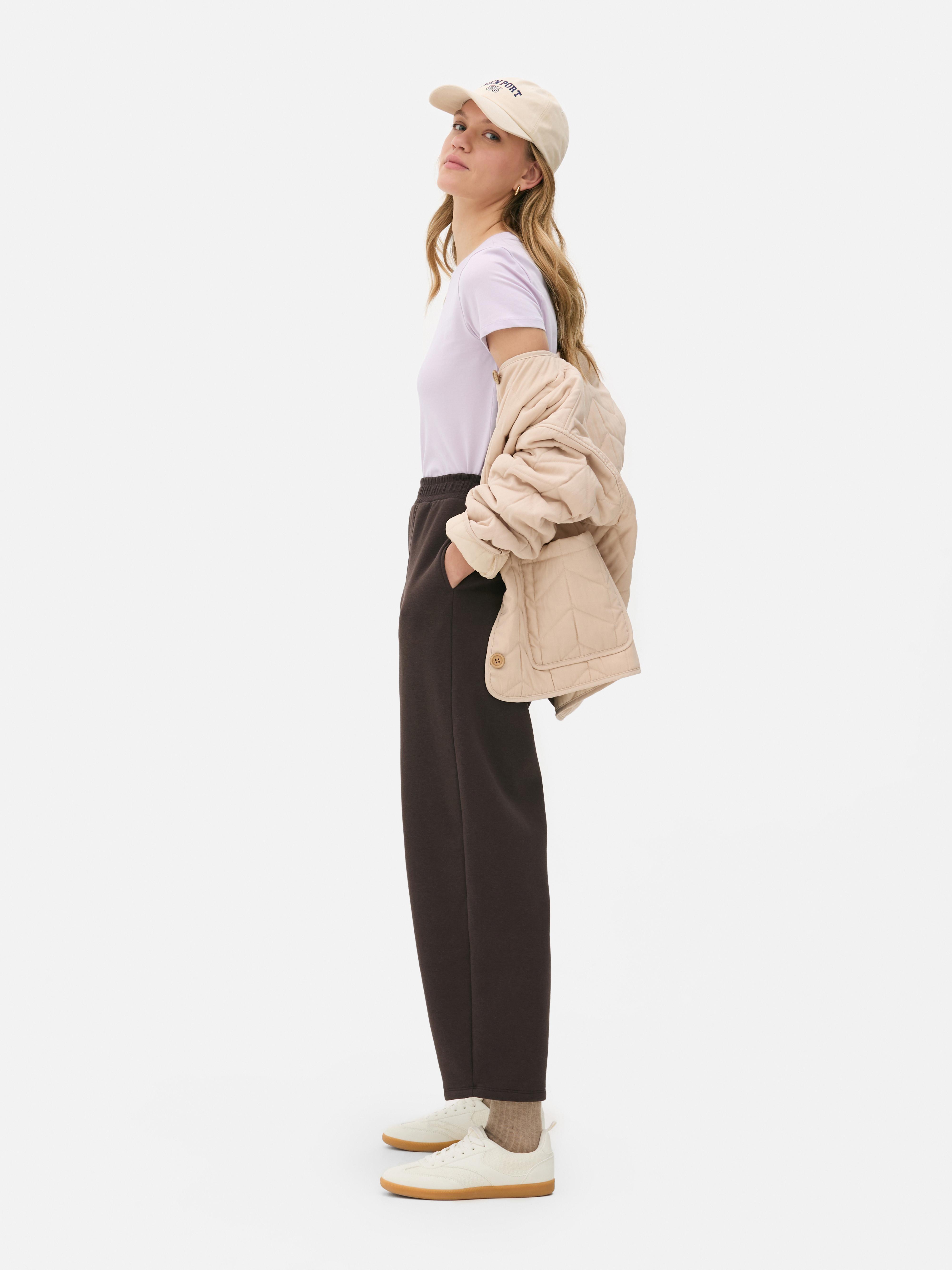 Kurzärmeliges Stretch-T-Shirt Lilafarben