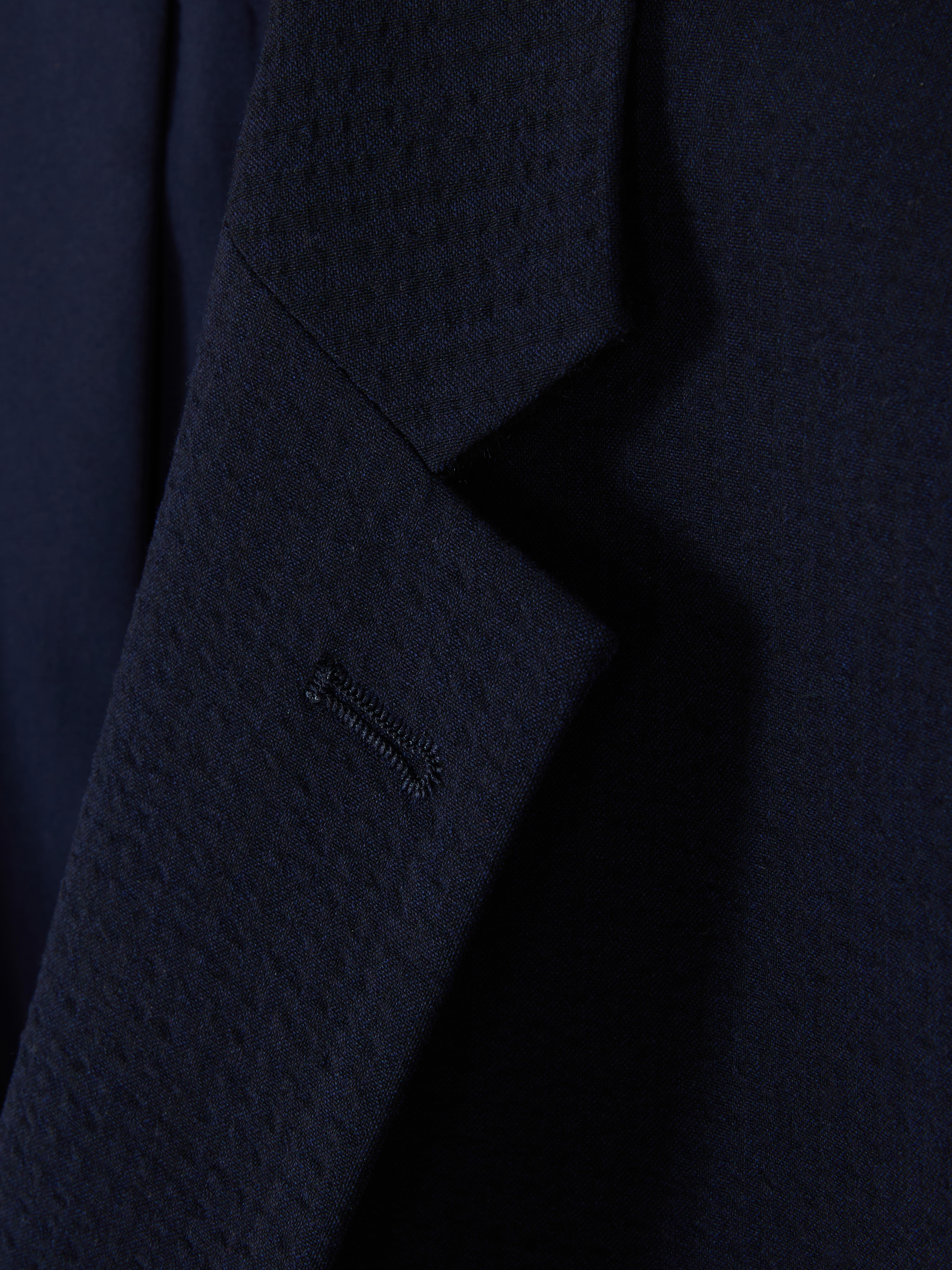 Seersucker Single-Breasted Suit Jacket