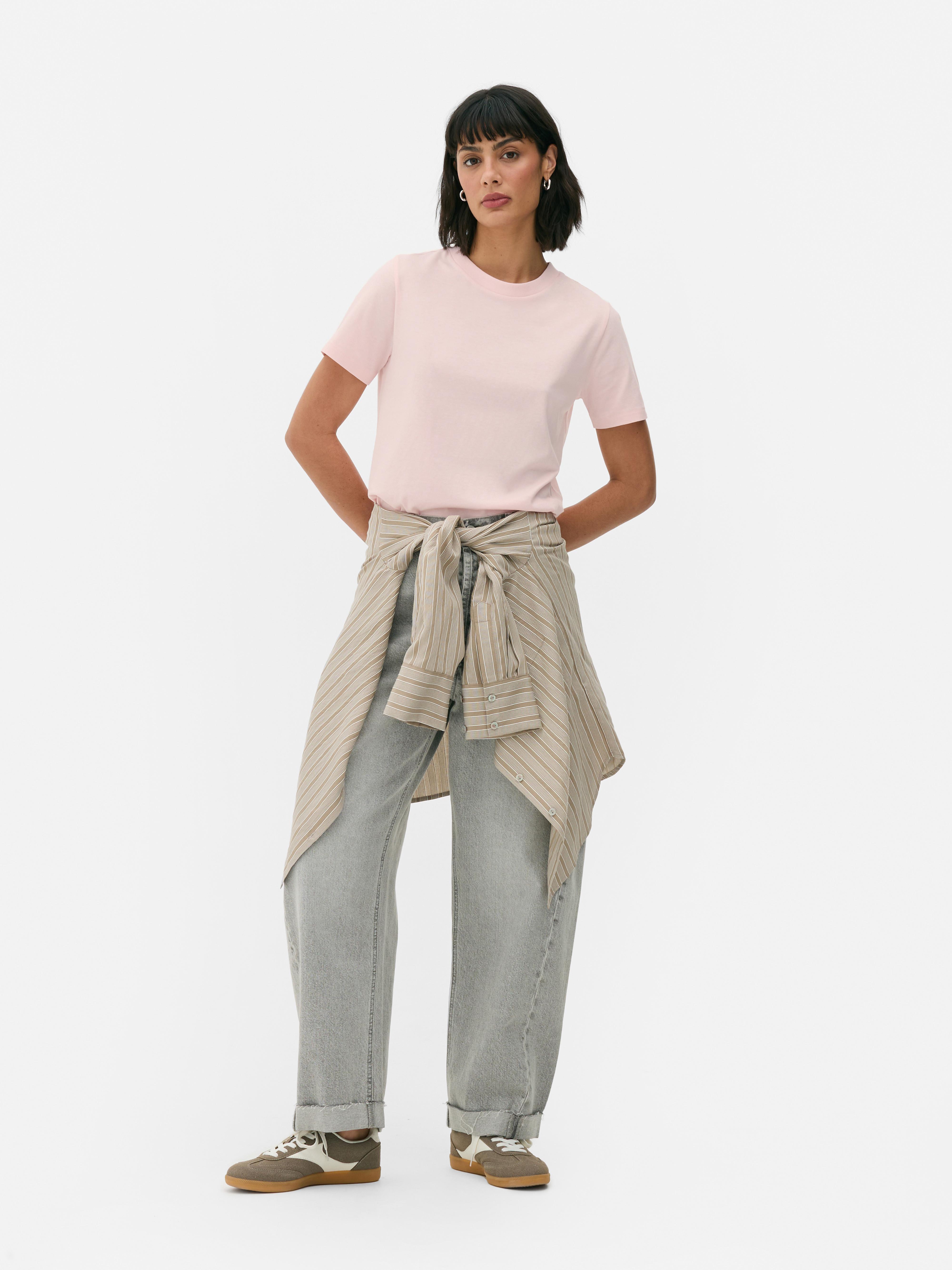 Essential Short Sleeve Jersey T-Shirt Pink
