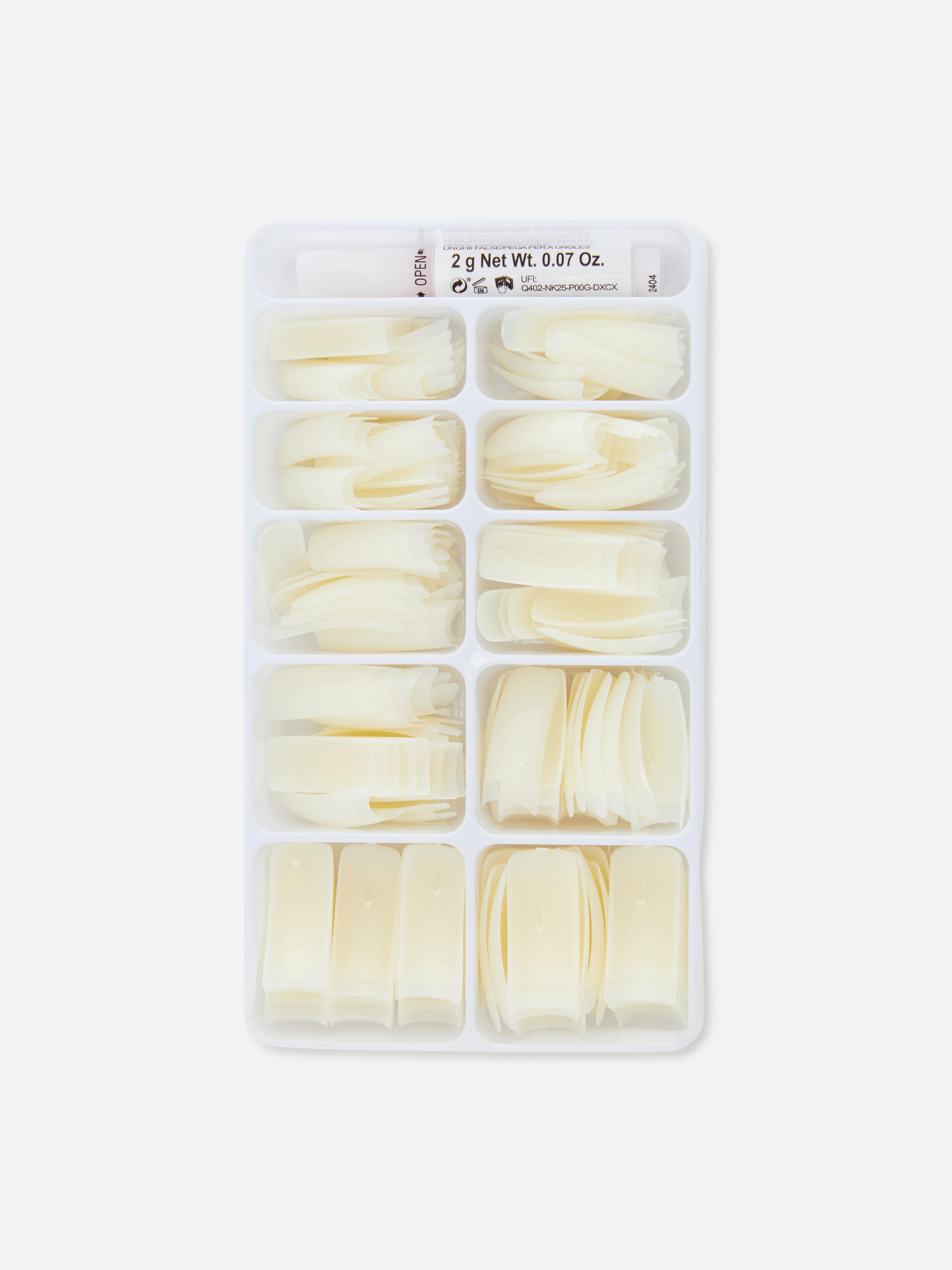 PS... Lange, selbstklebende Kunstnägel in eckiger Form