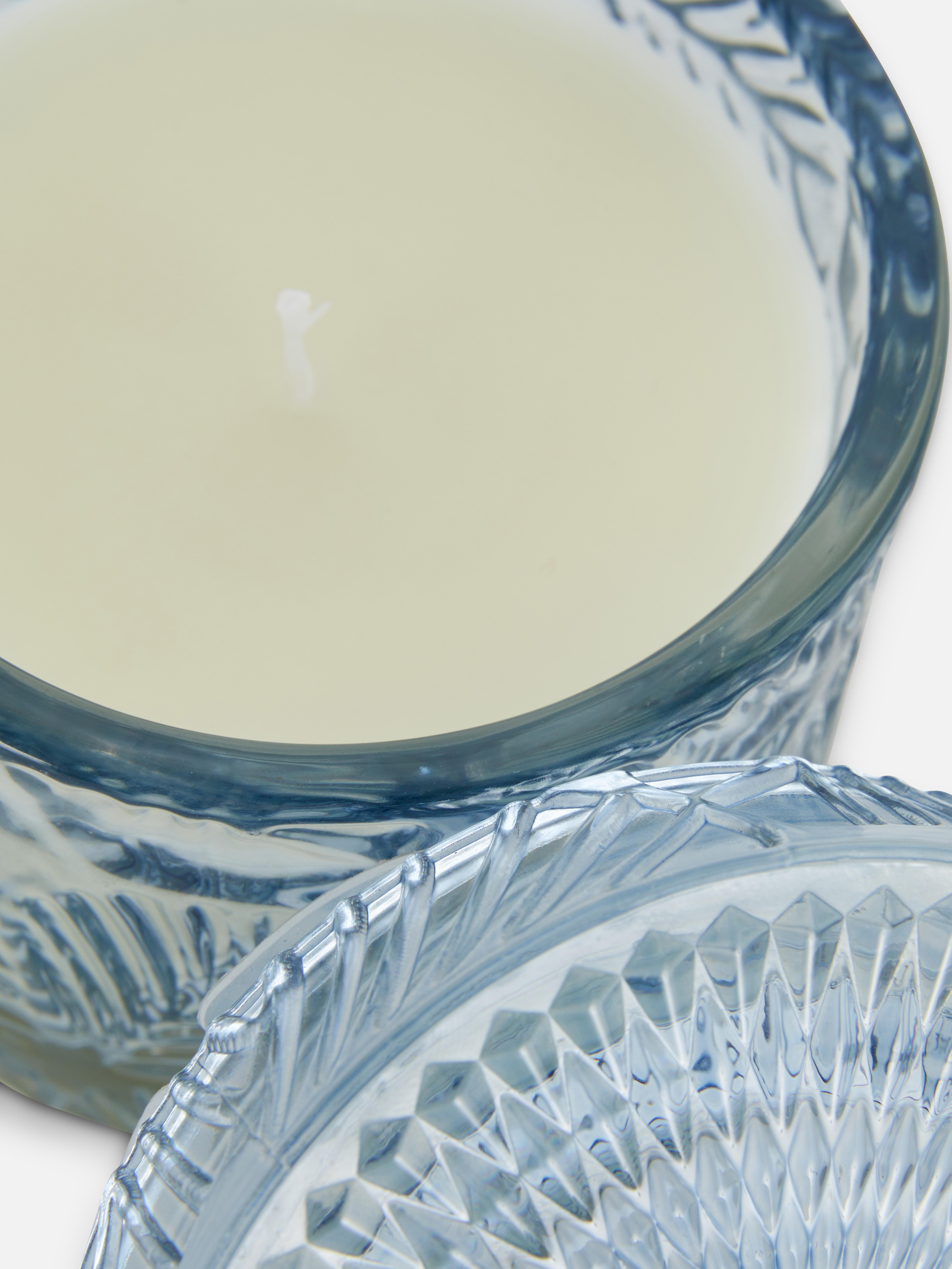 Kaars in glazen pot met textuur