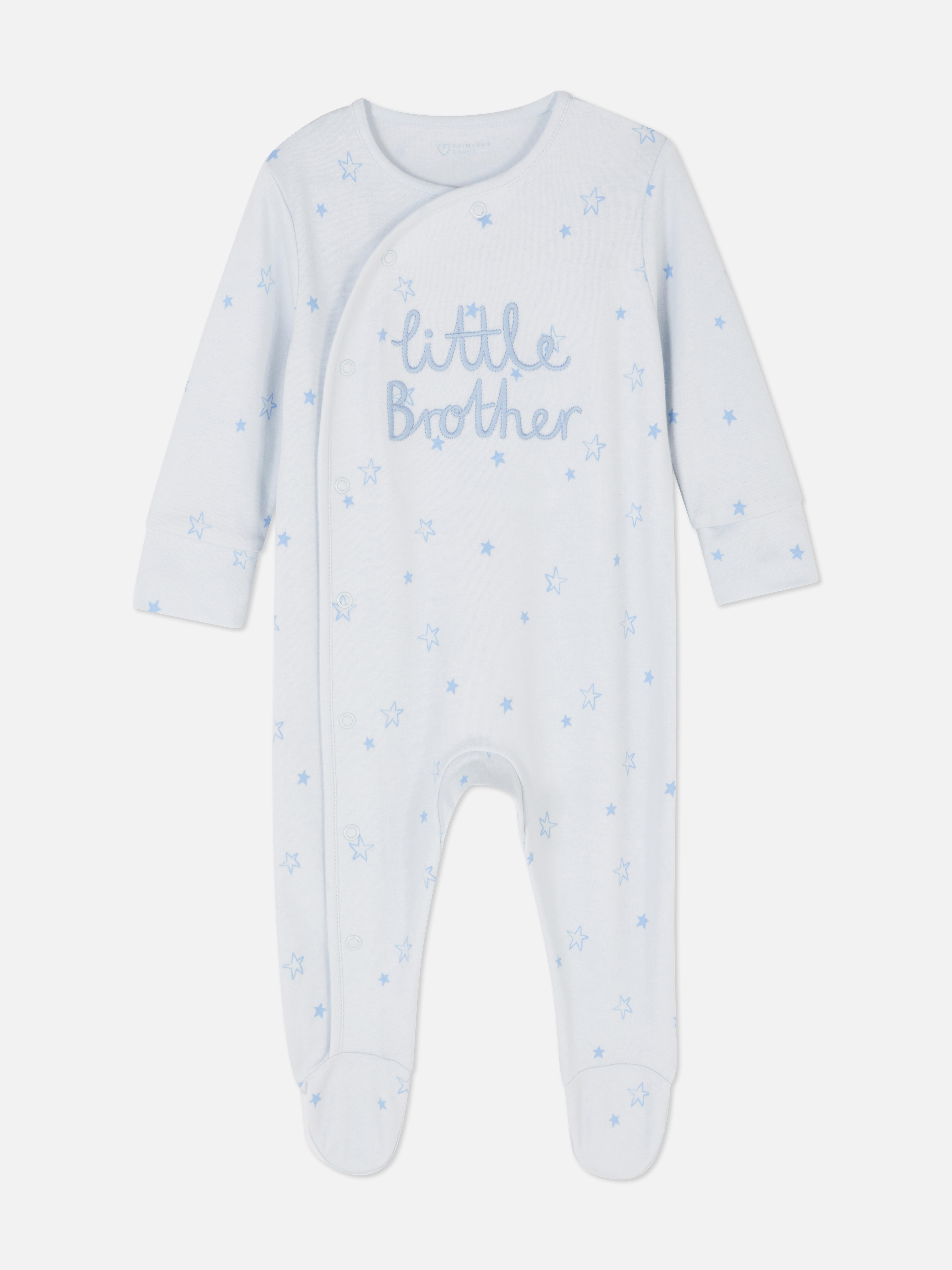 Little Brother Embroidered Newborn Sleepsuit