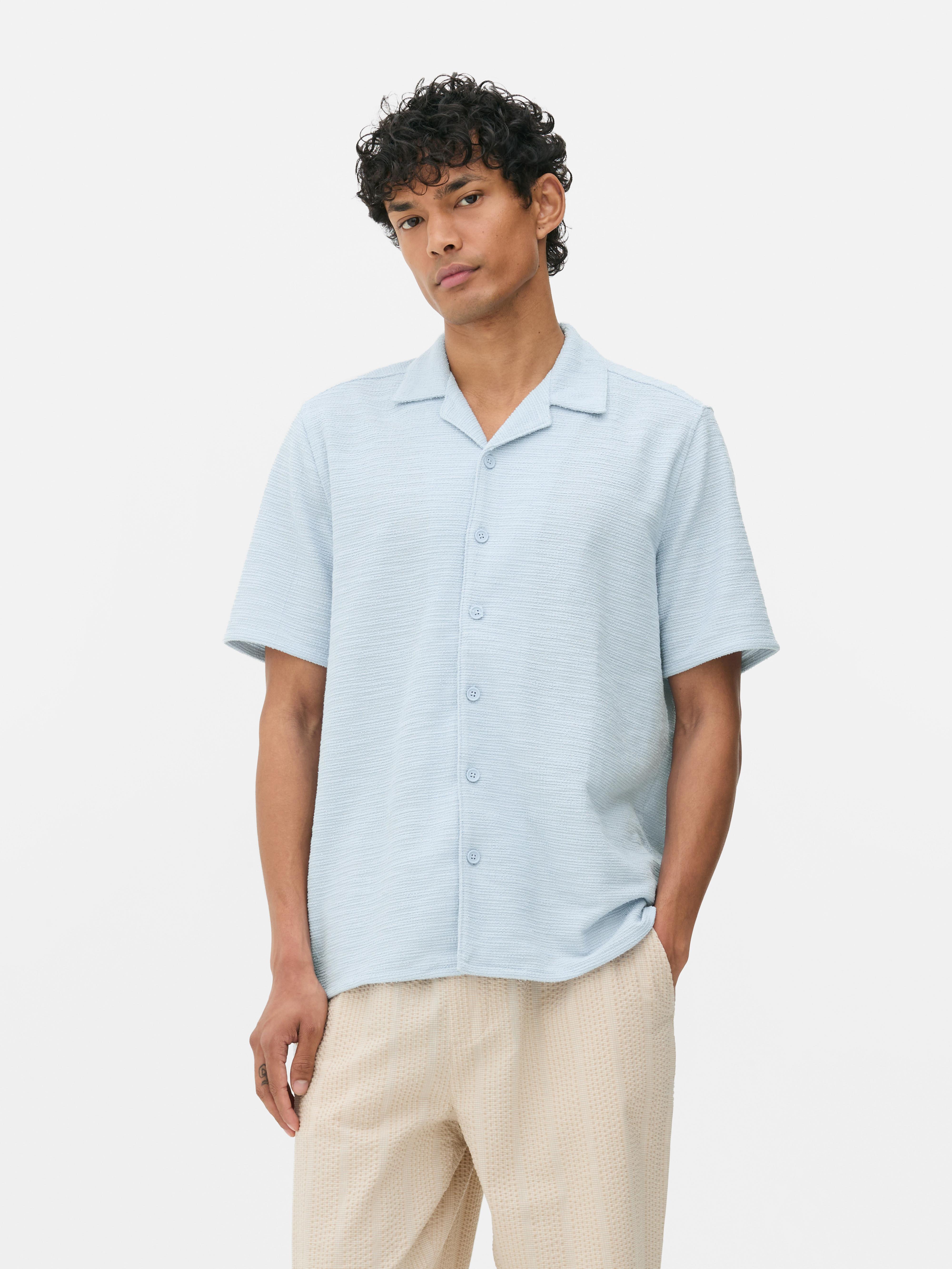 Jersey-Hemd mit Knopfleiste Blau