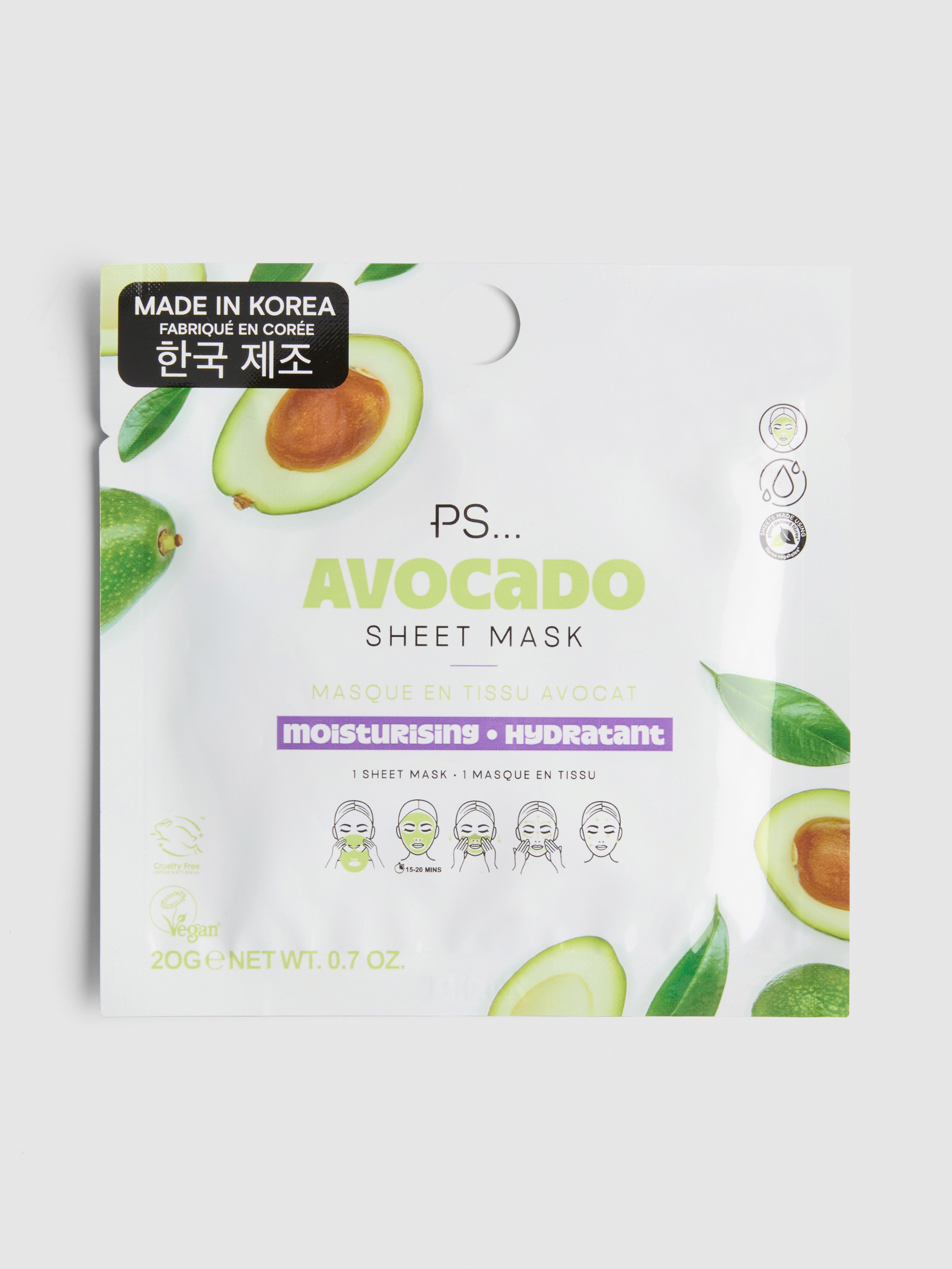 Masque-tissu à avocat PS... Vert clair