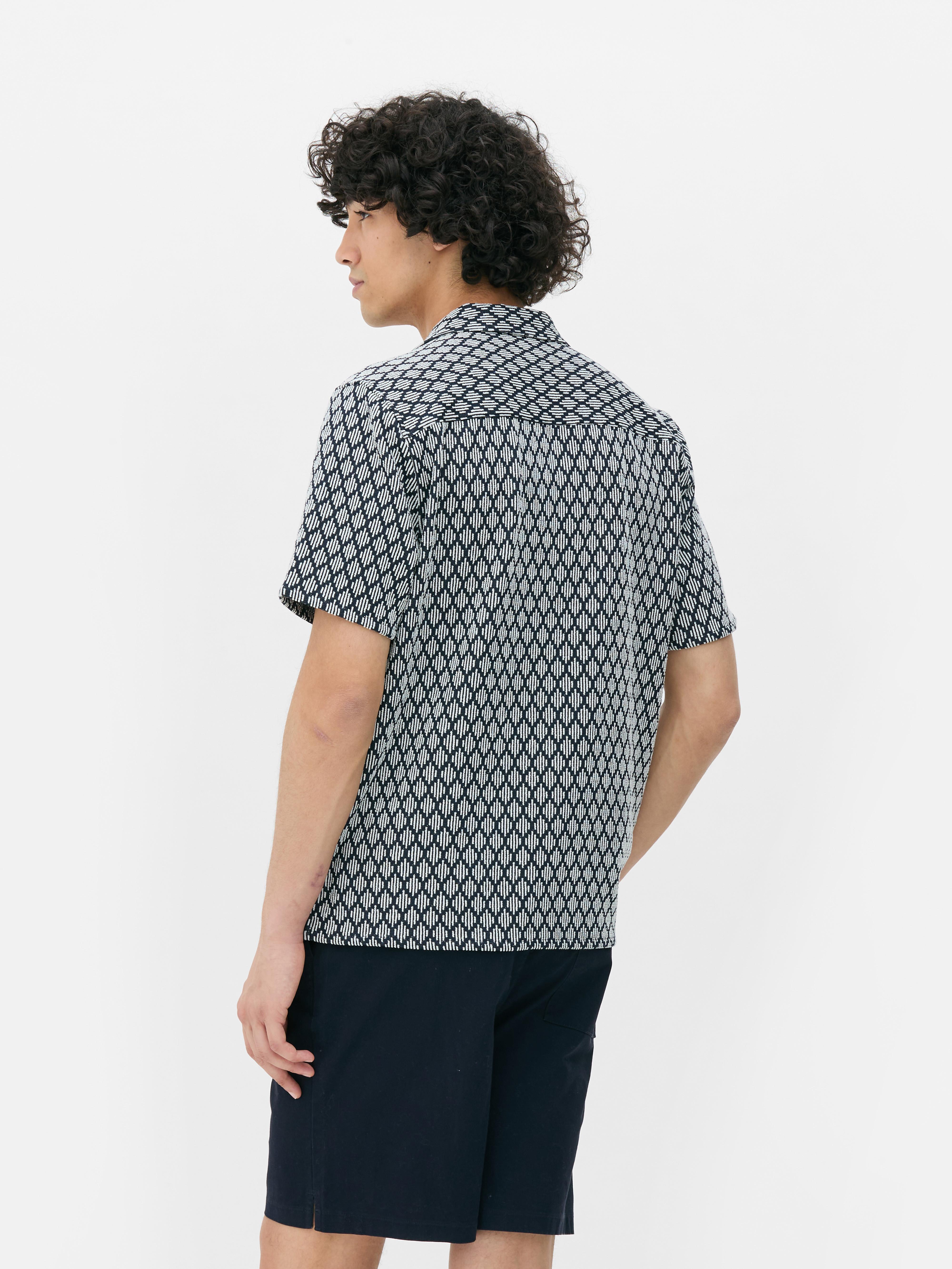 Jersey overhemd met geometrisch patroon en knopen