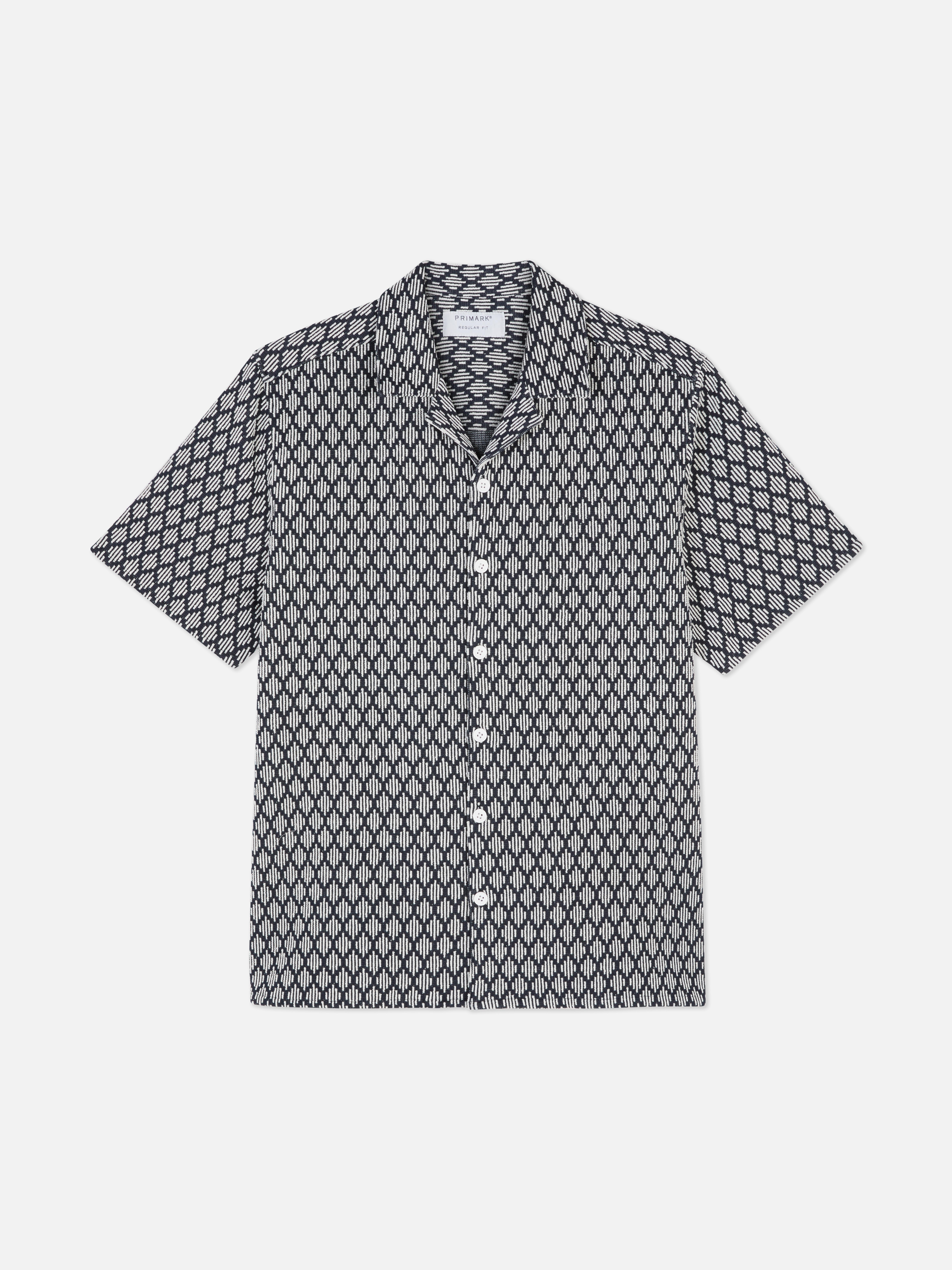 Jersey overhemd met geometrisch patroon en knopen