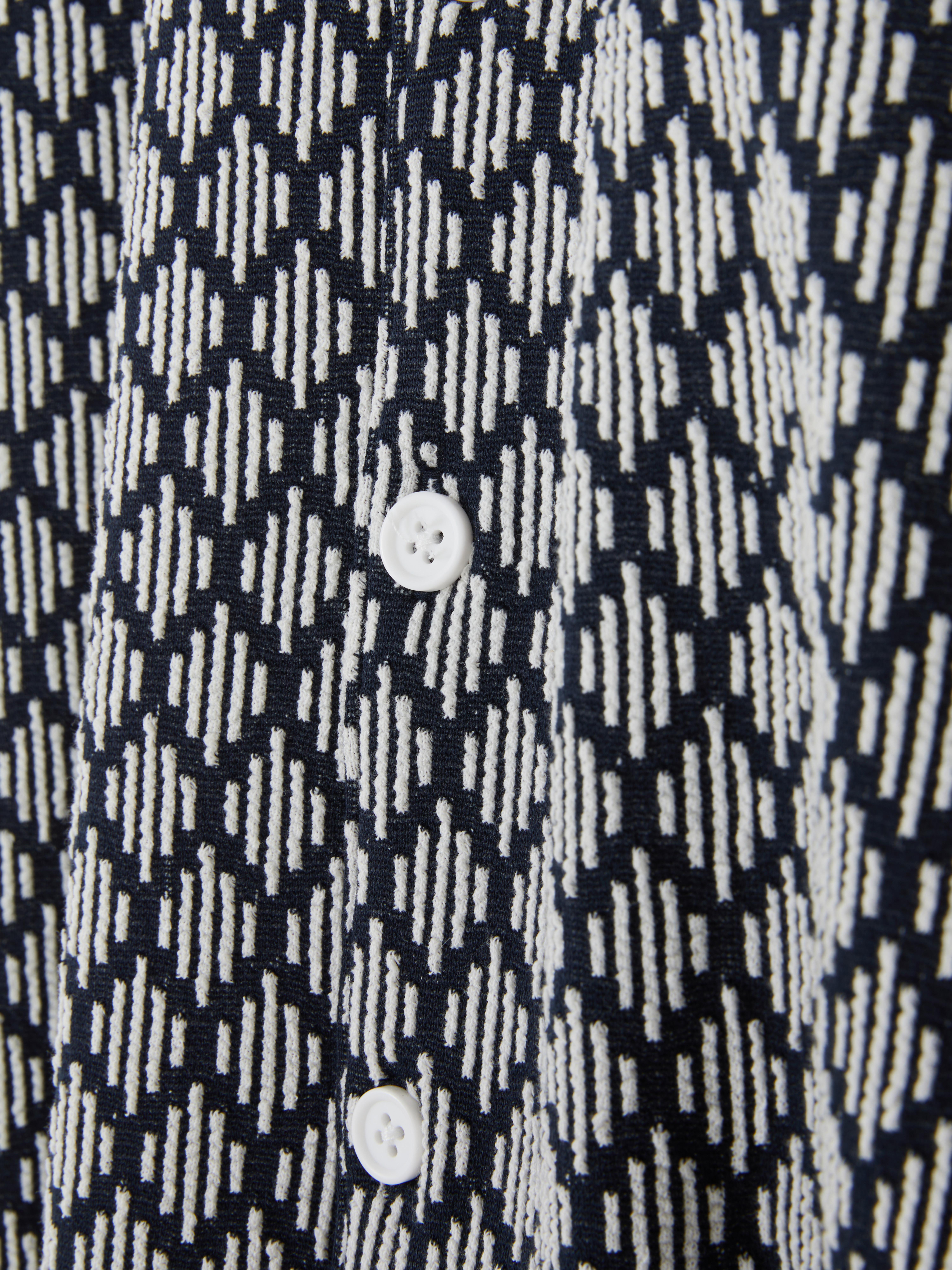 Jersey overhemd met geometrisch patroon en knopen