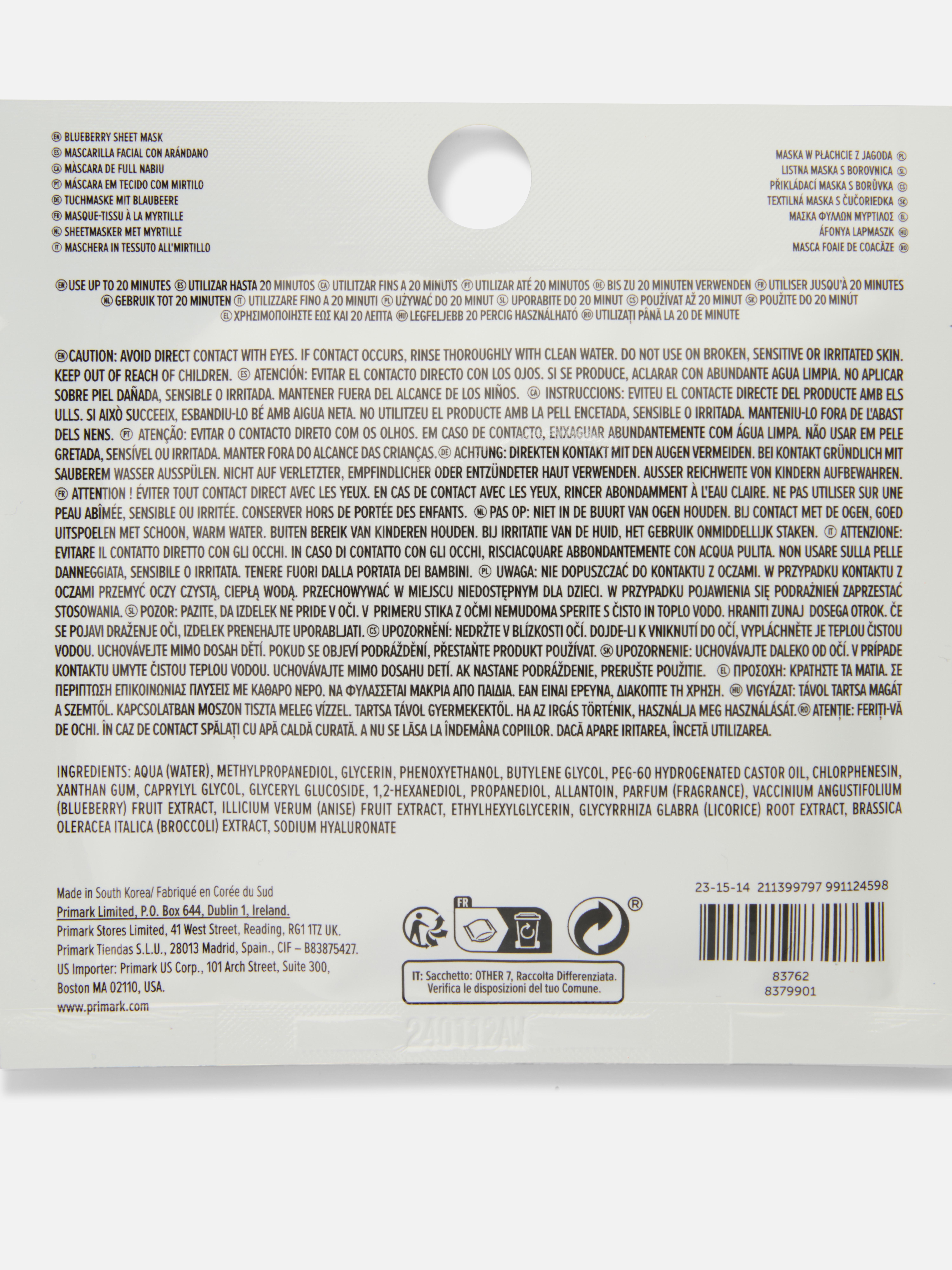 PS...Blueberry Sheet Mask