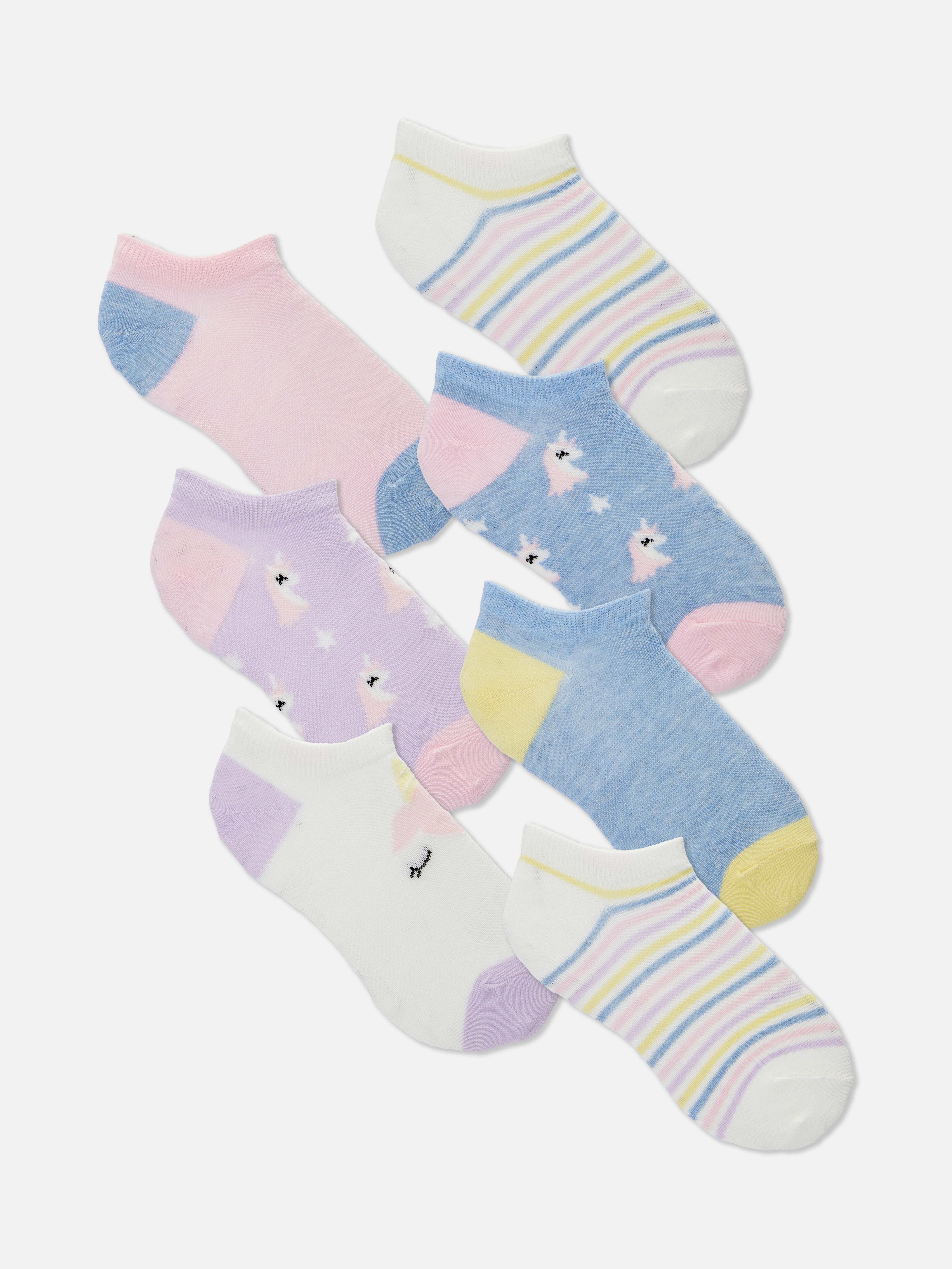 Pack de 7 pares de calcetines con unicornios