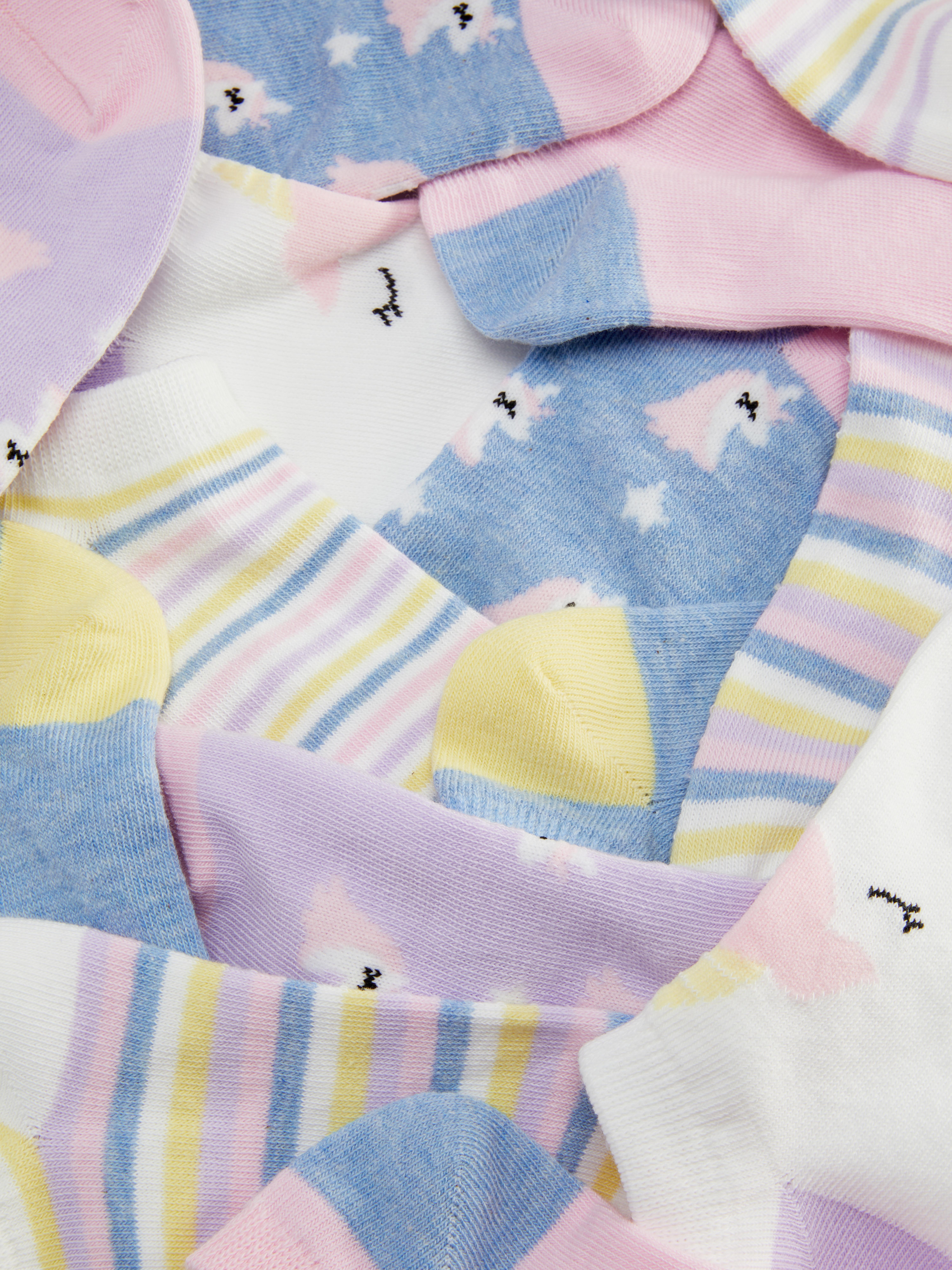 Pack de 7 pares de calcetines con unicornios