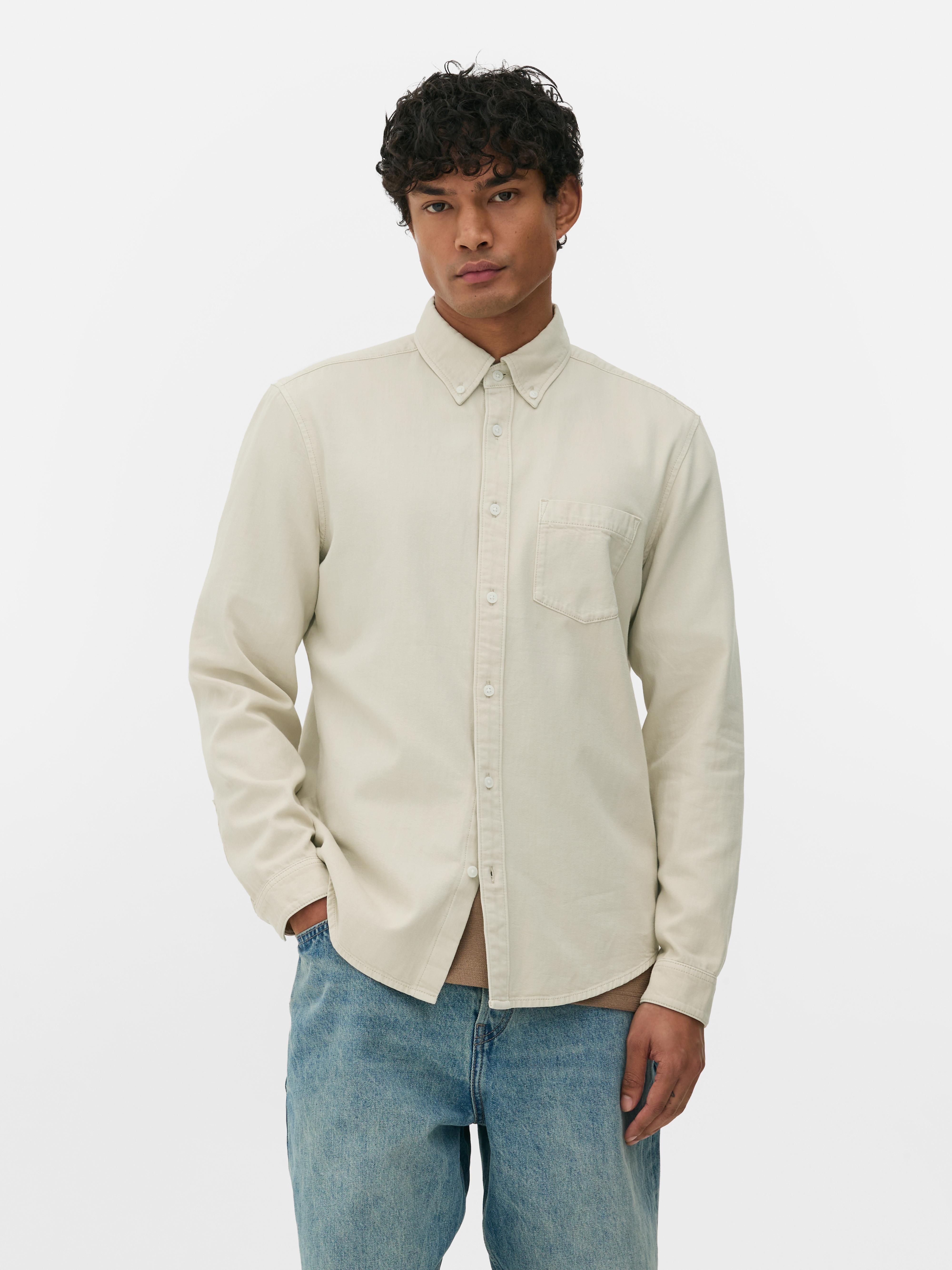 Overhemd met lange mouwen van twill-katoen