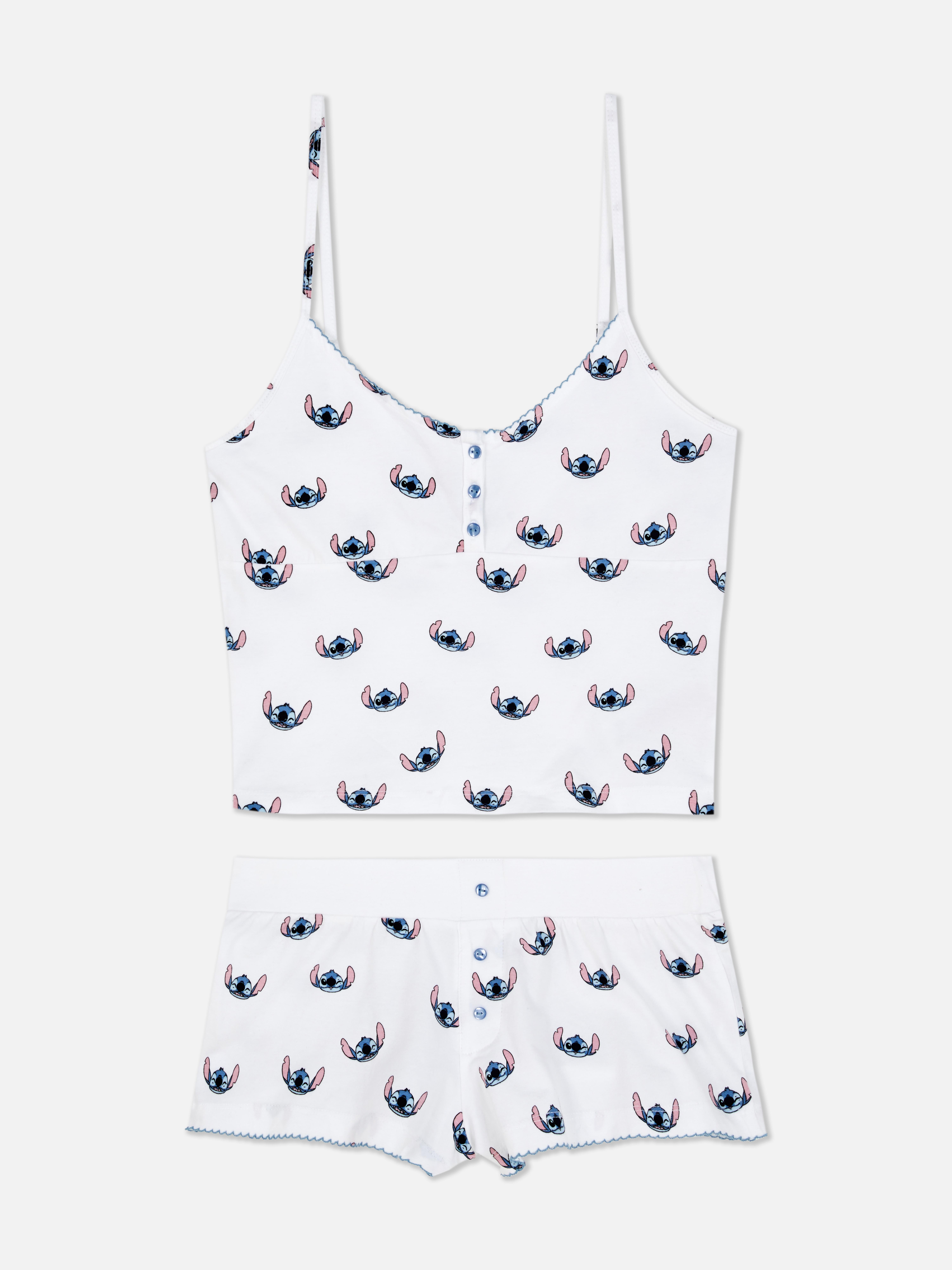 Pyžamová souprava zkráceného tílka a šortek Disney Stitch