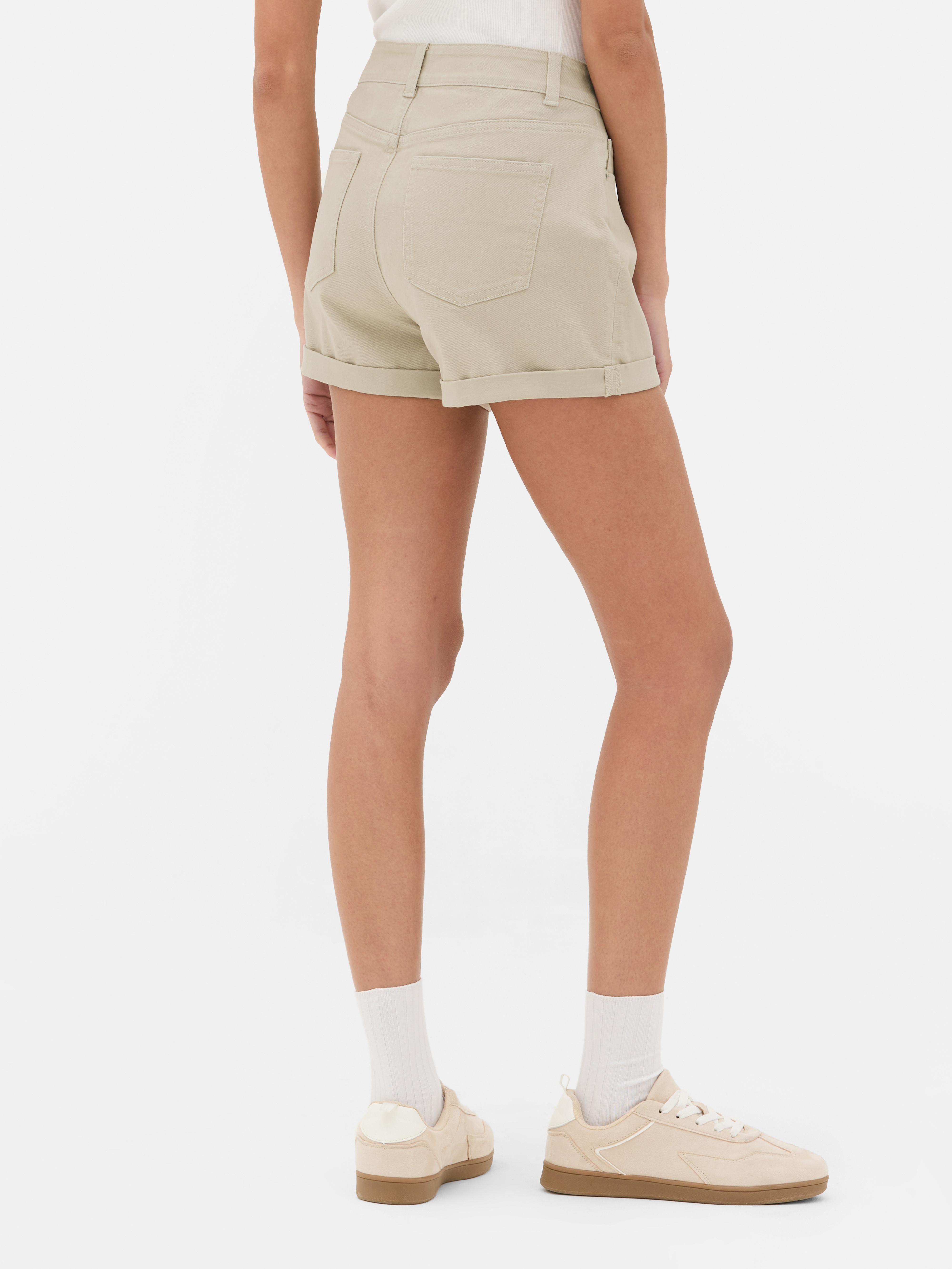 Short en jean à revers