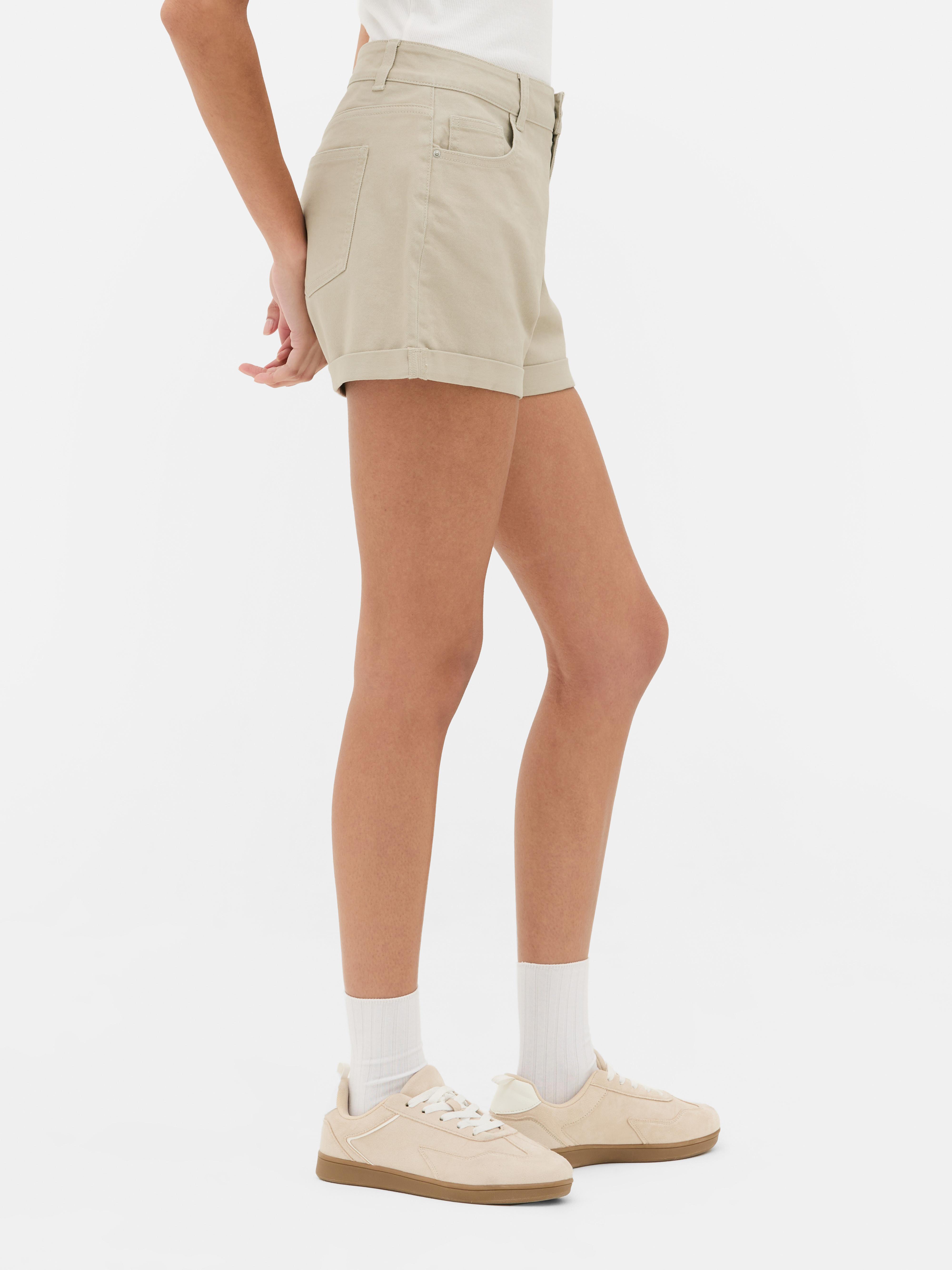 Short en jean à revers