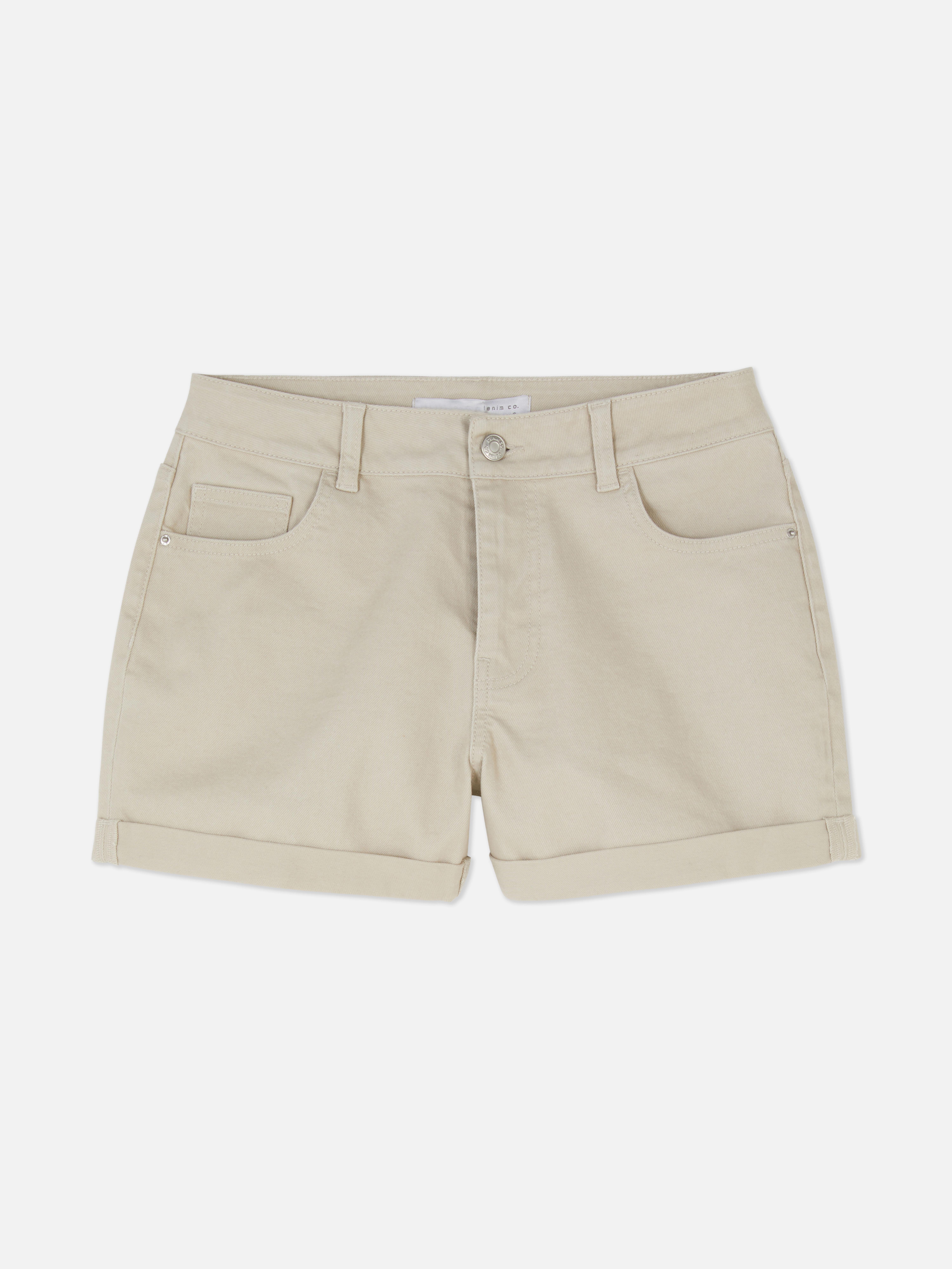 Short en jean à revers