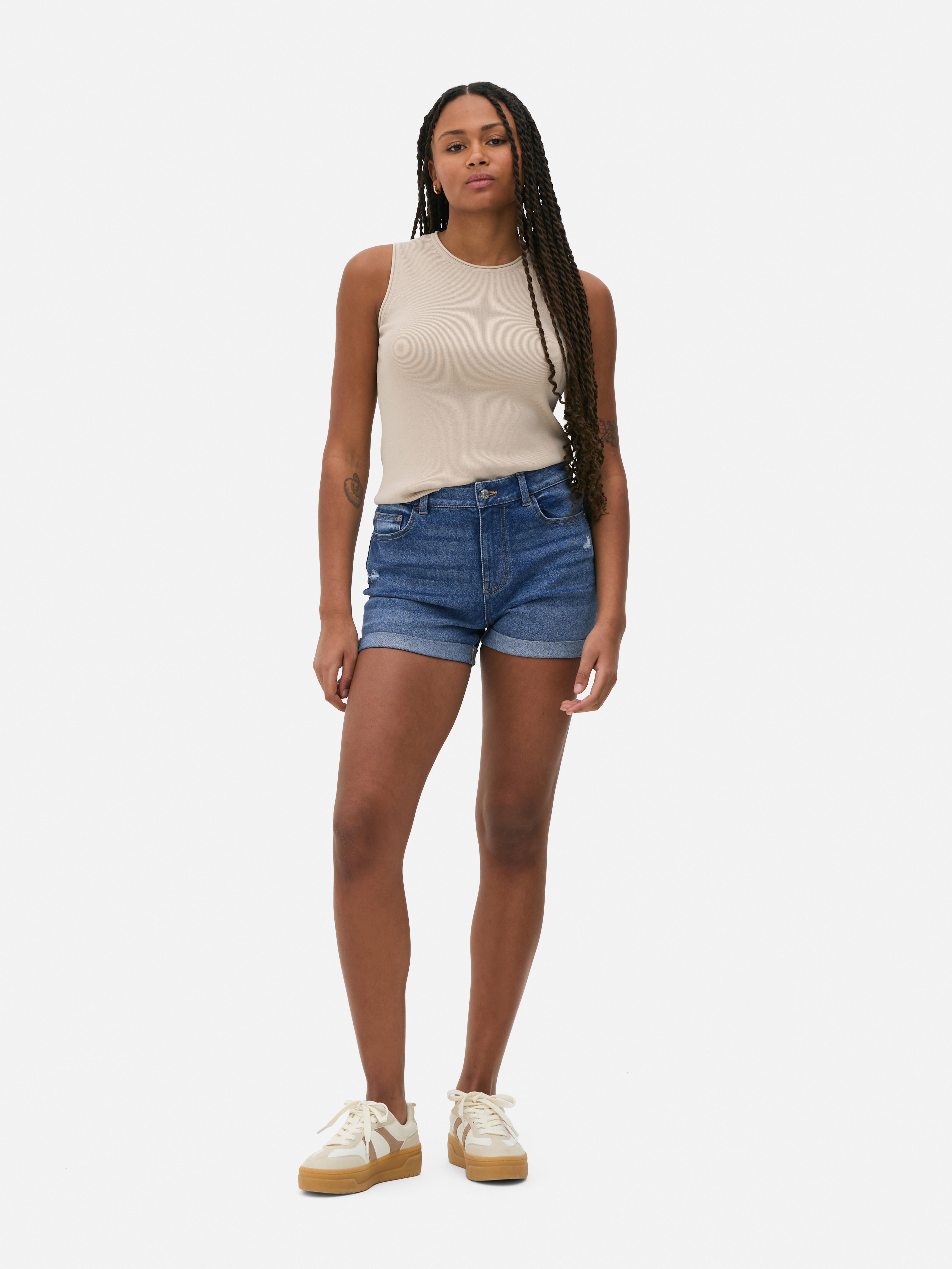 Denim Turn Up Shorts