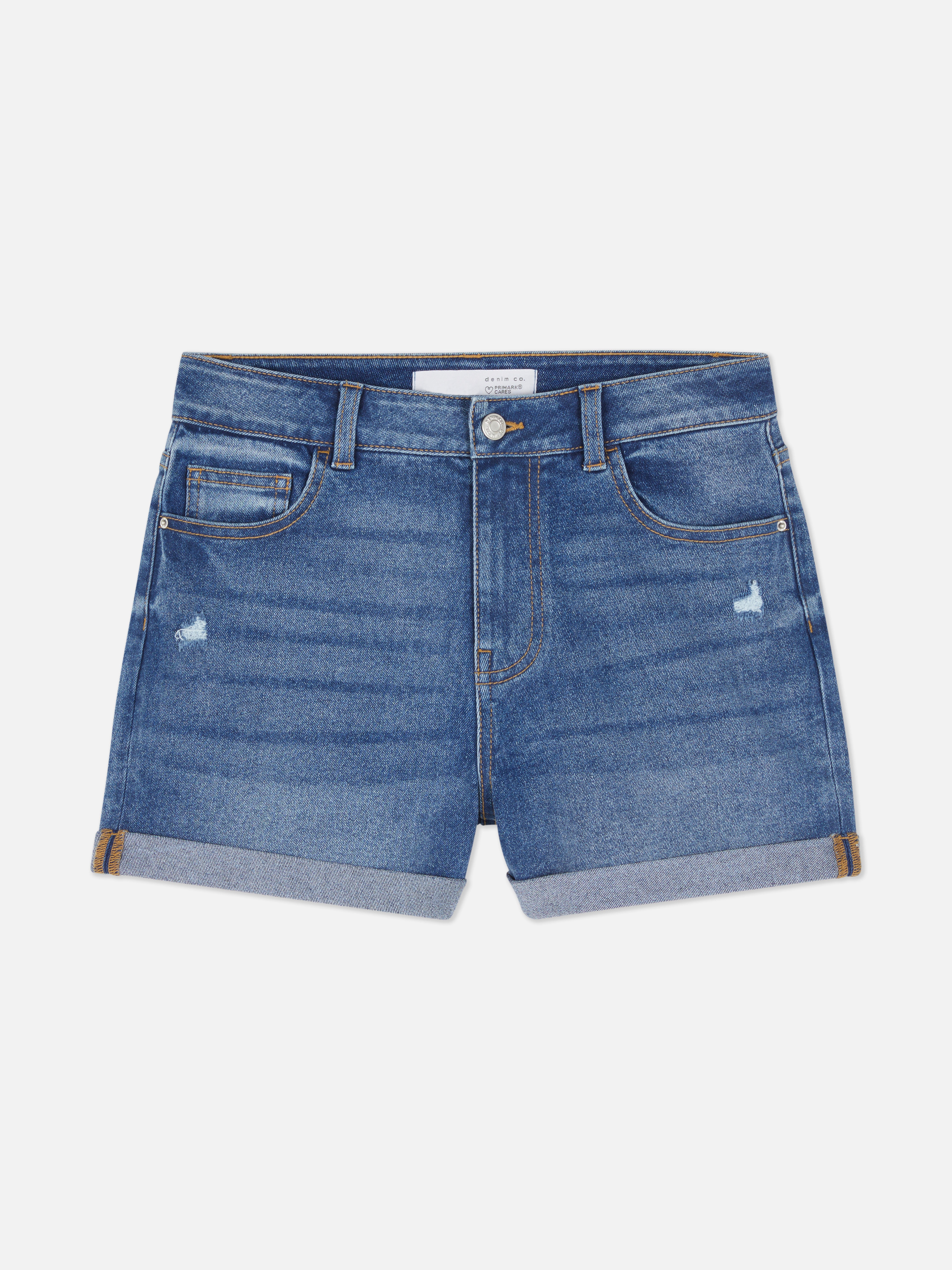 Denim Turn Up Shorts