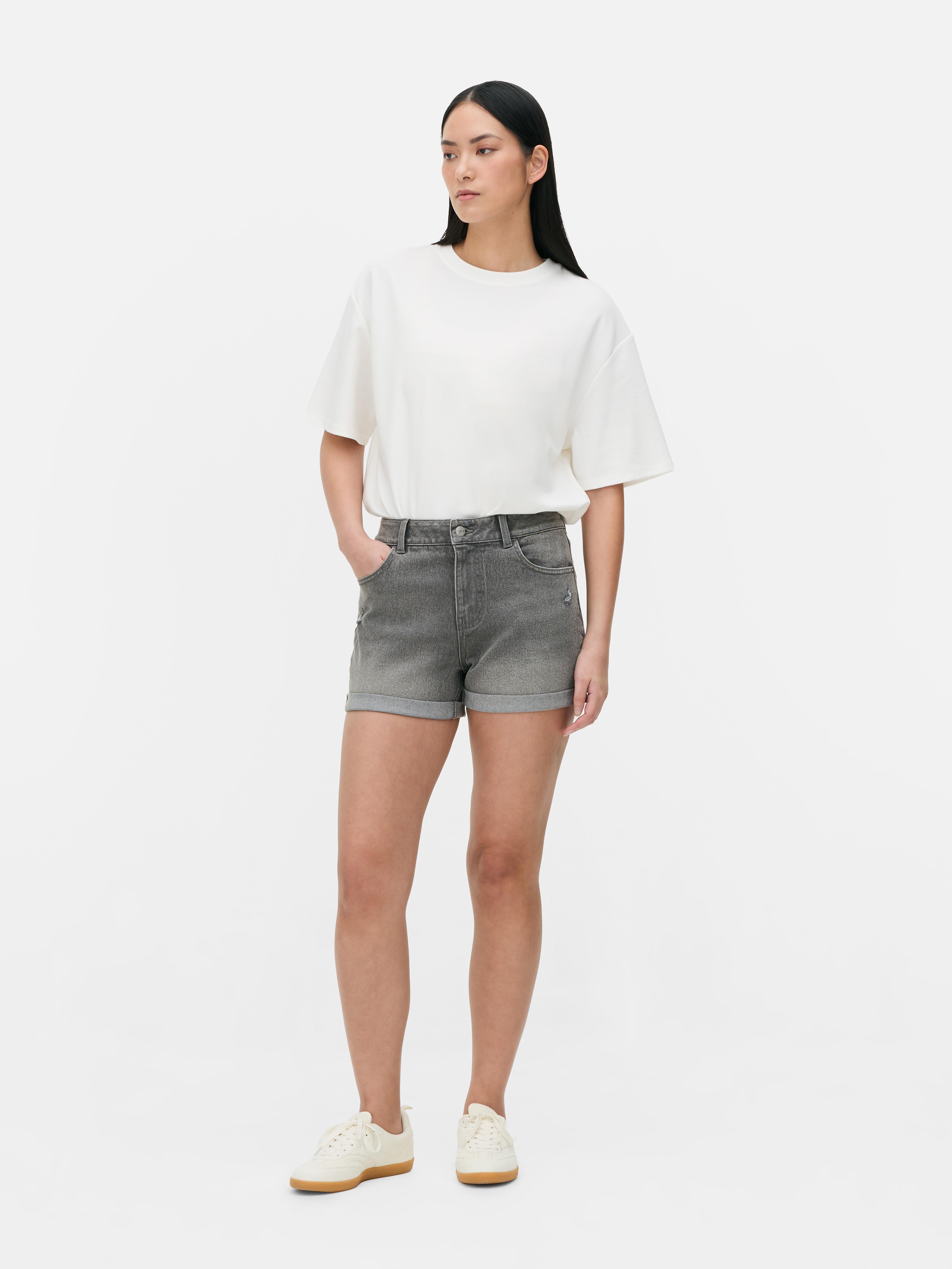 Denim Turn Up Shorts