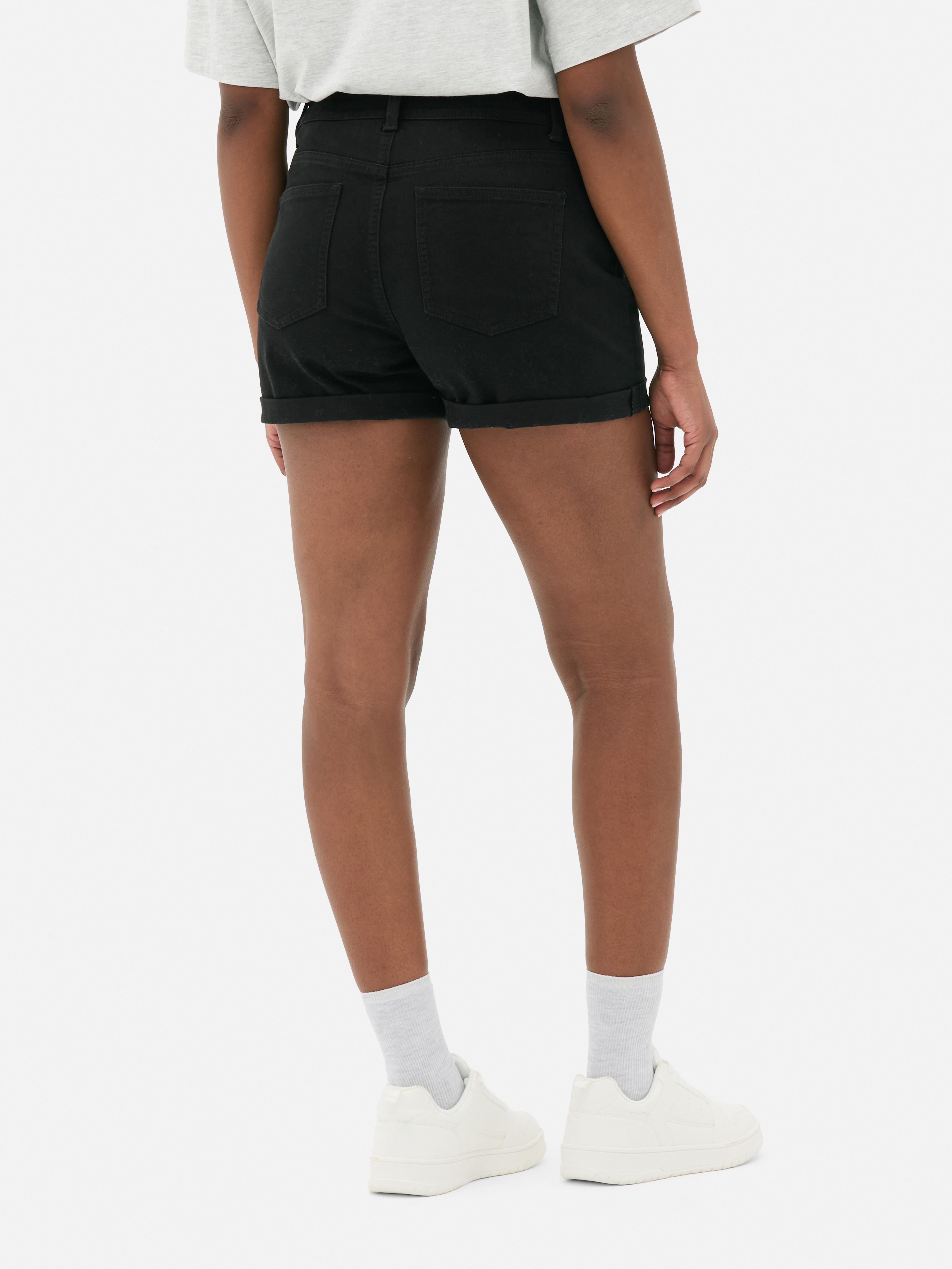 Short en jean à revers