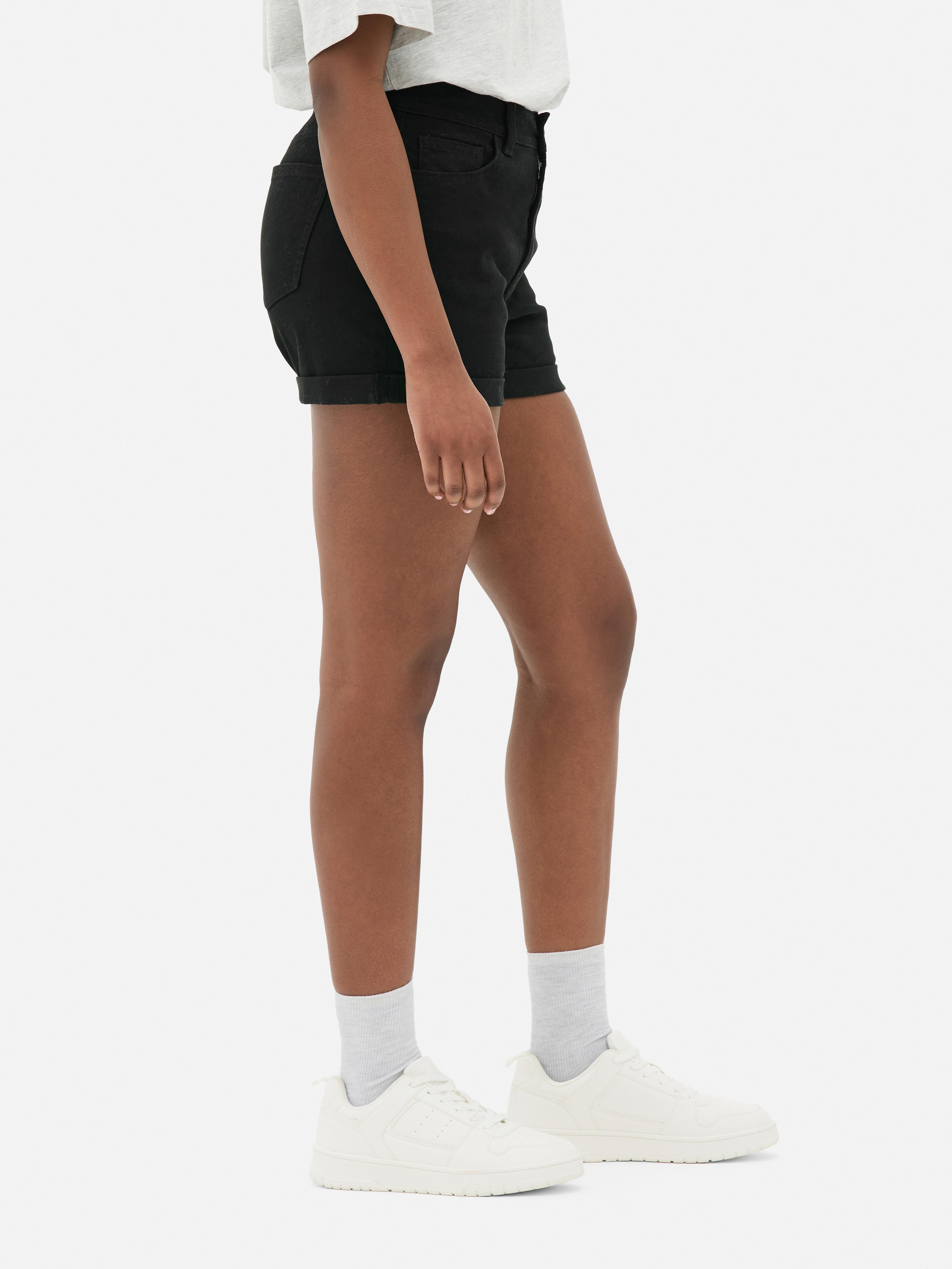 Short en jean à revers