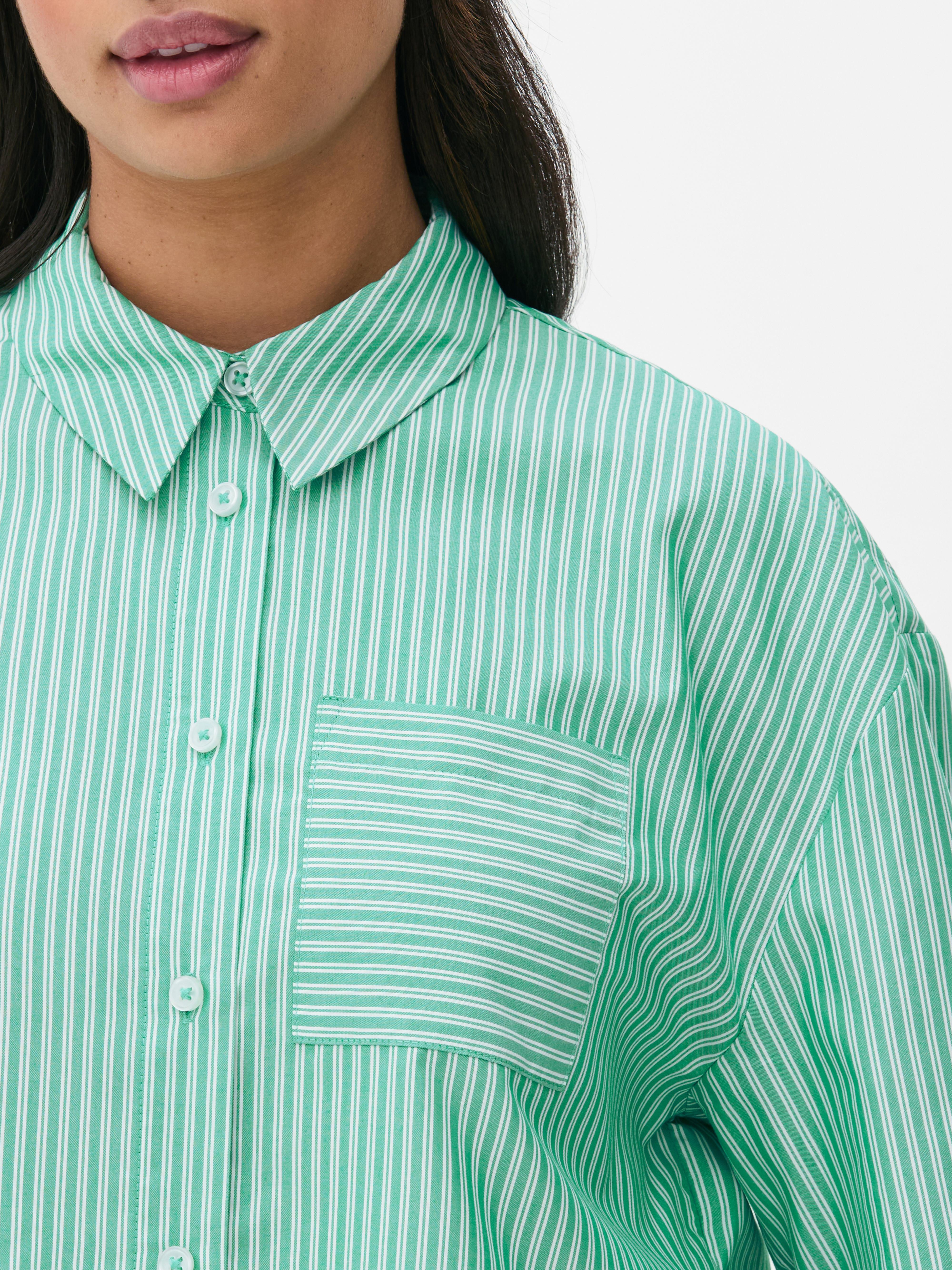 Women's Green Cropped Patch Pocket Shirt | Primark