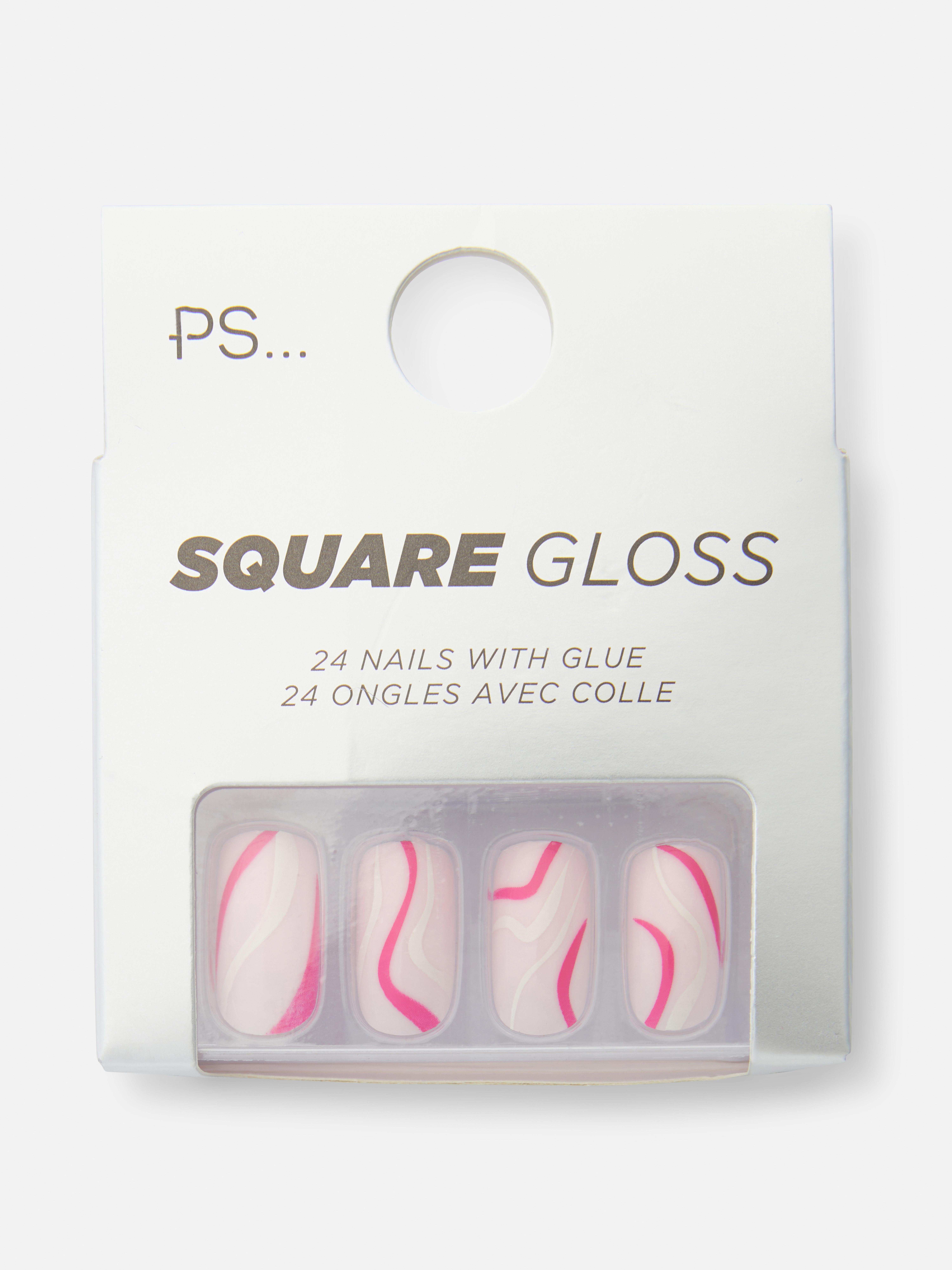 PS...Zelfklevende kunstnagels met golvend patroon