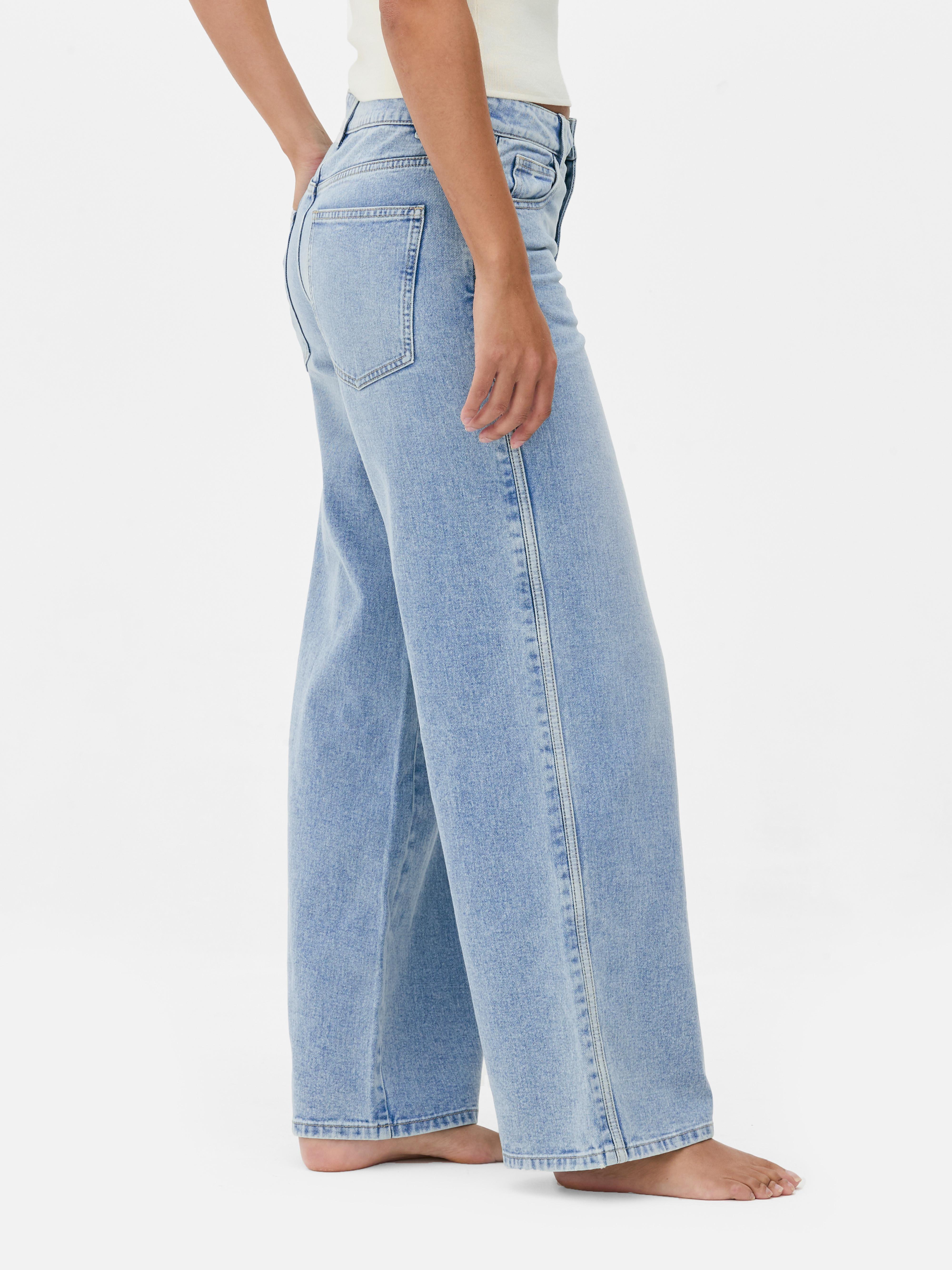 Side Stripe Wide Leg Jeans