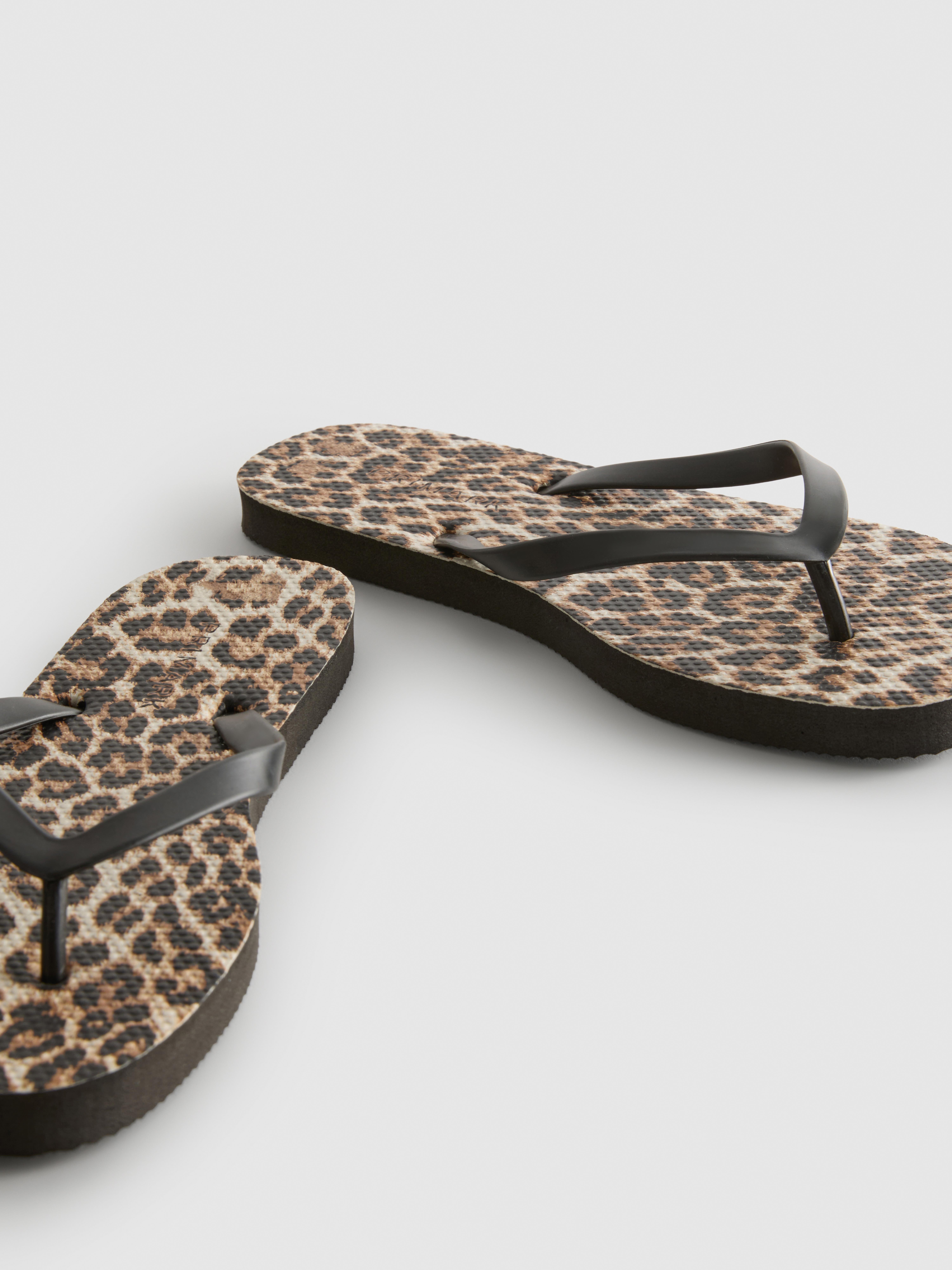 Women's Brown Floral Flip Flops