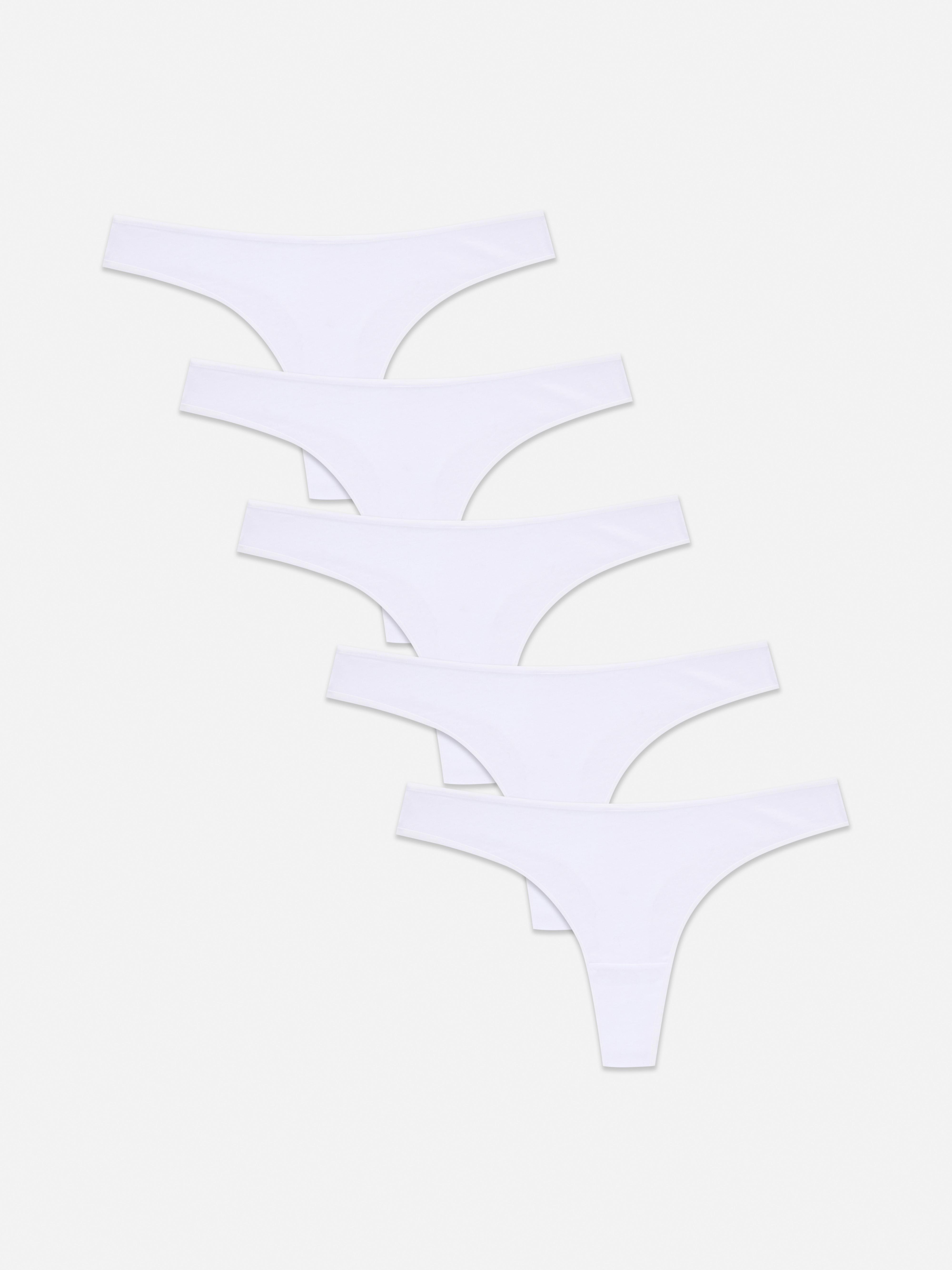 5pk Essential Thongs White