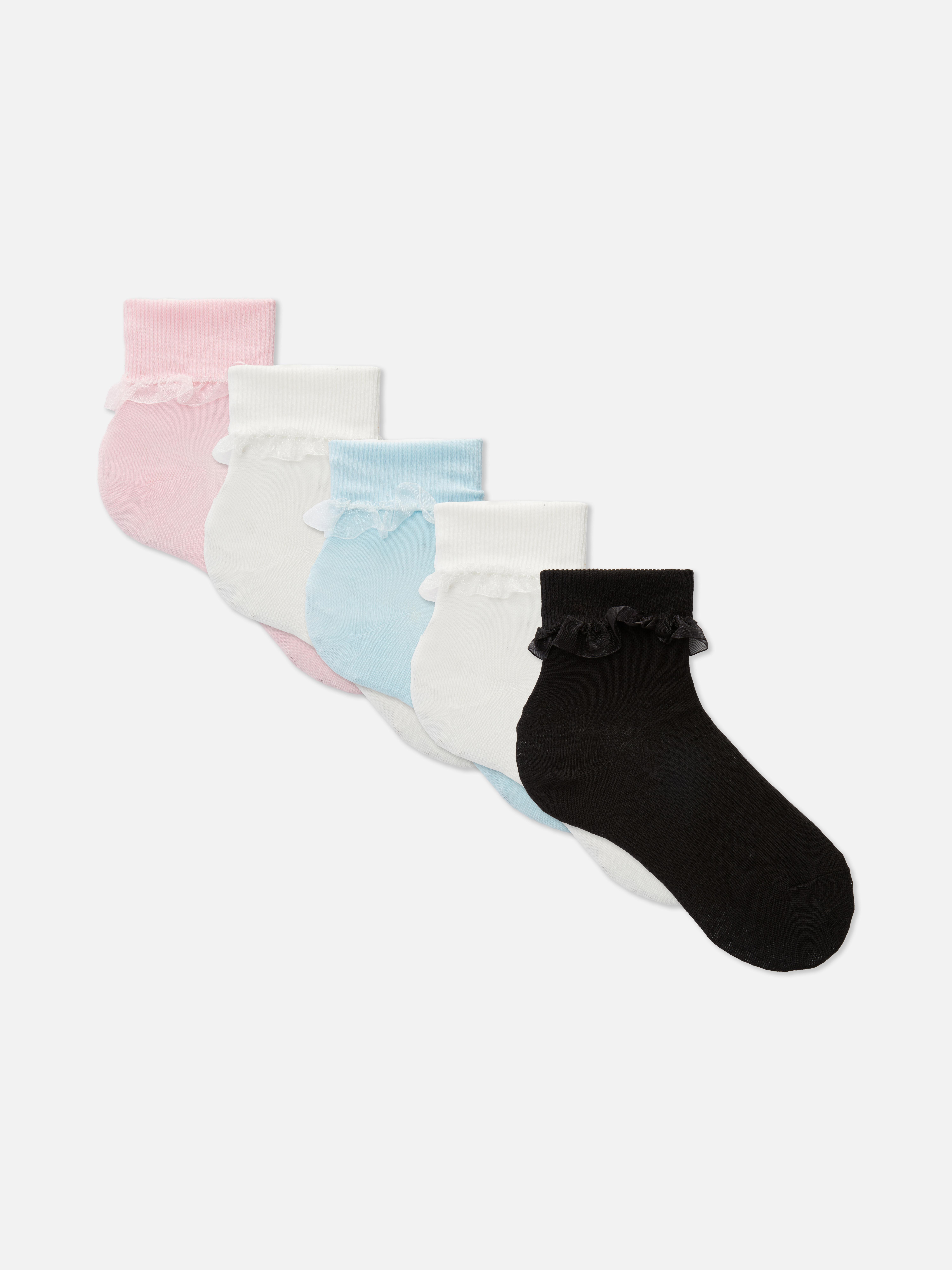 5pk Frill Trim Socks