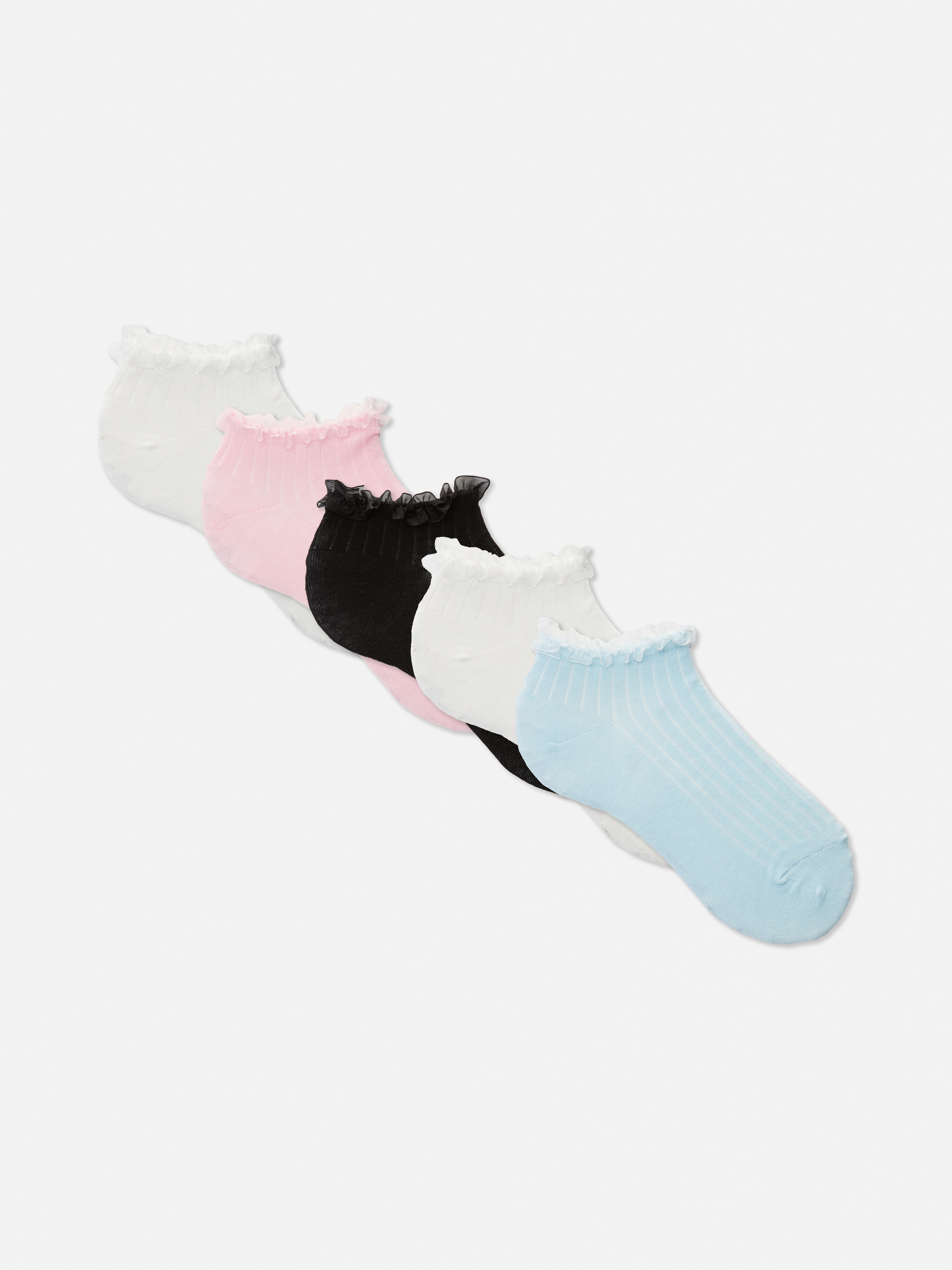 Lot de 5 paires de chaussettes à volants en organza