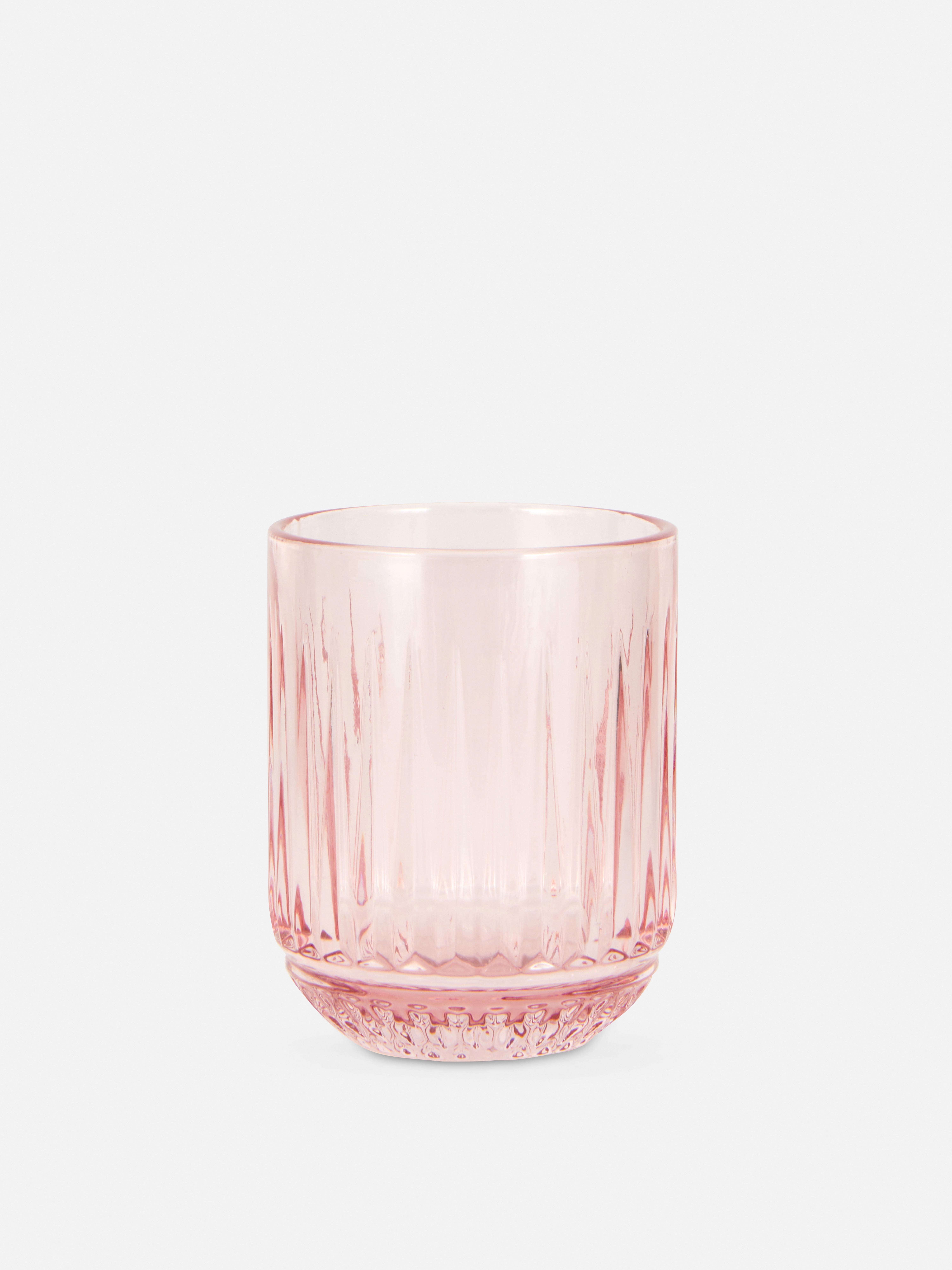 Bicchiere lavorato a coste Rosa