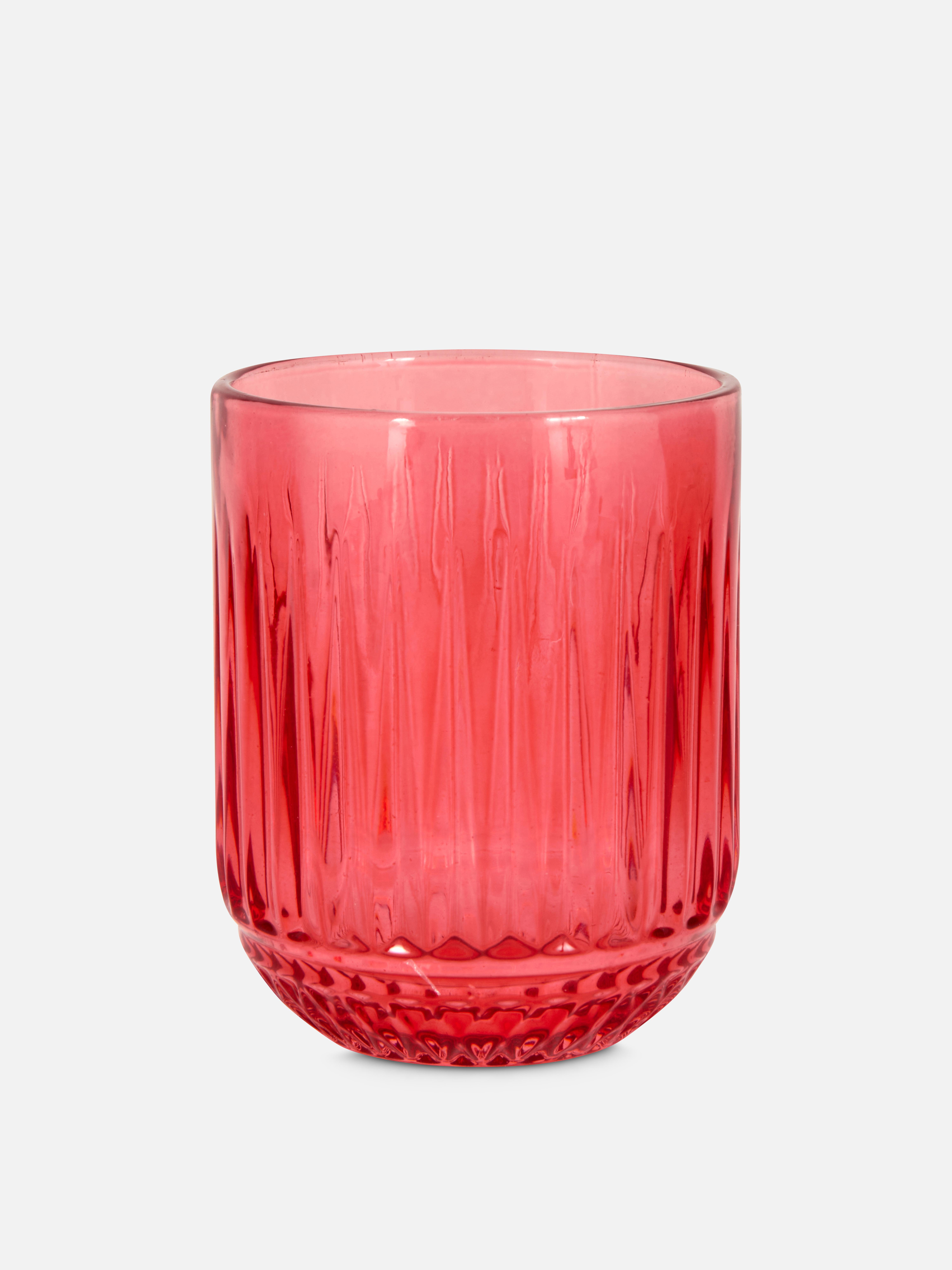 Bicchiere lavorato a coste Rosa scuro