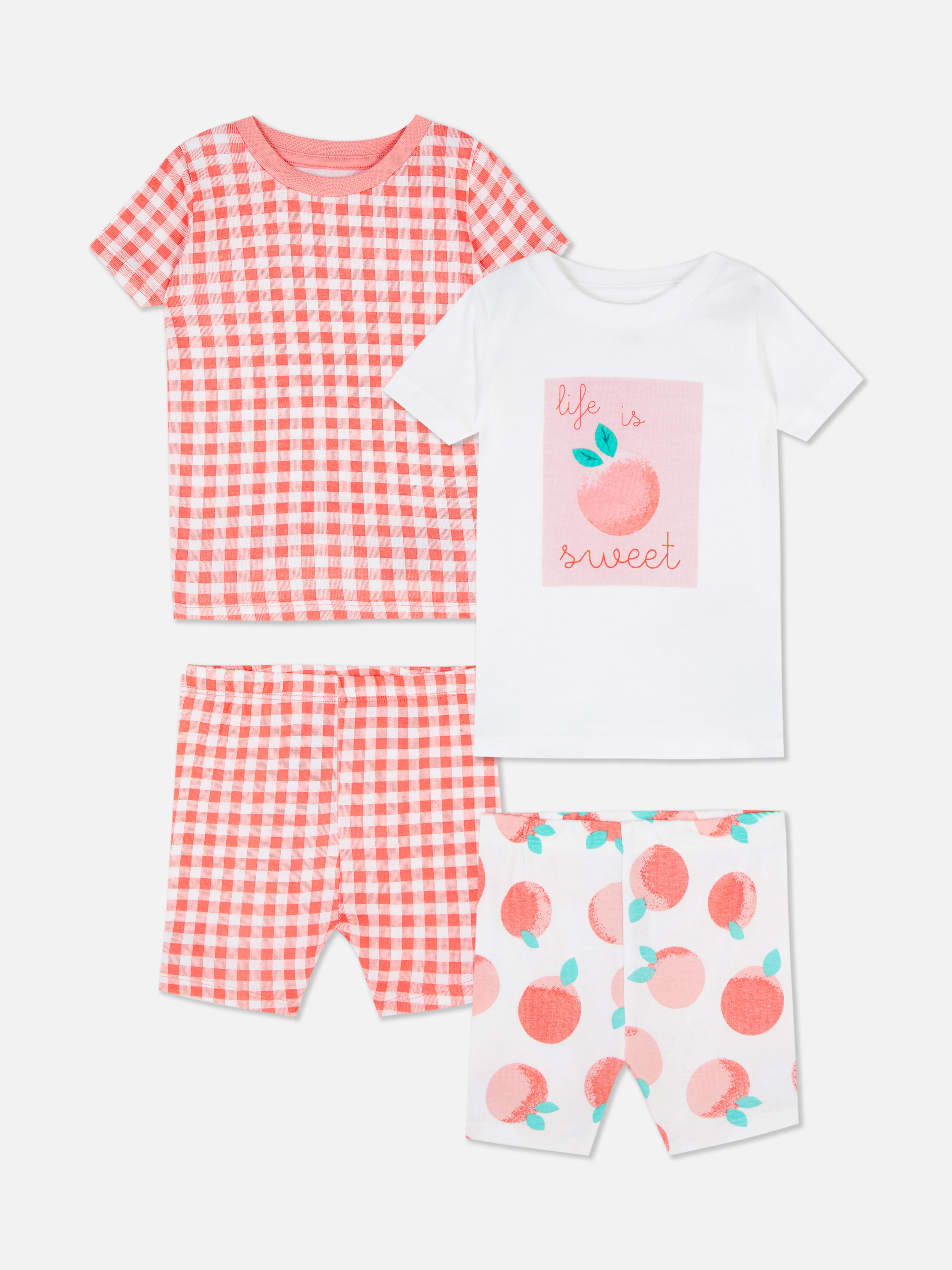 Pyjama's met diverse prints, set van 2