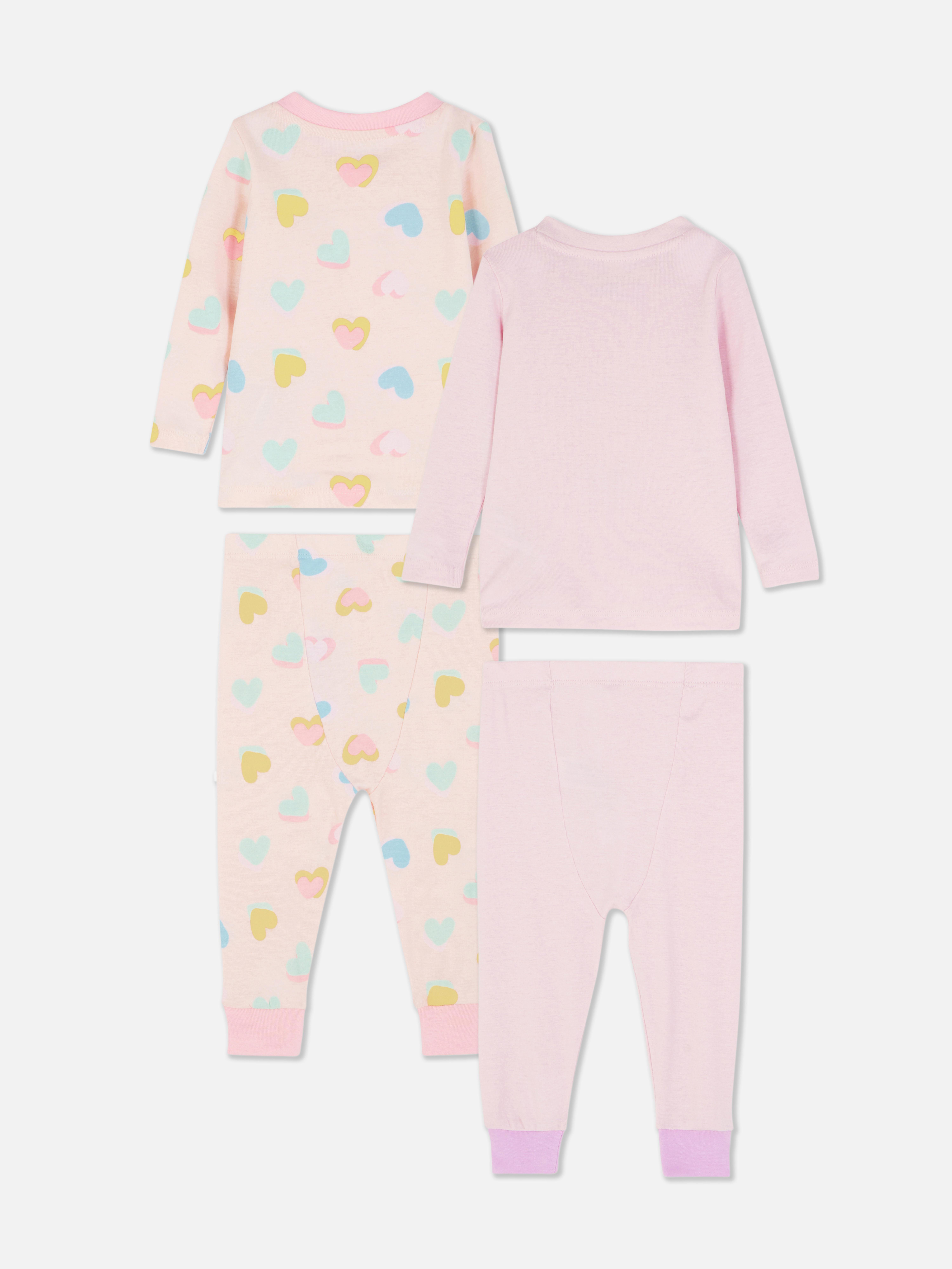 Pack de 2 pijamas largos con corazones