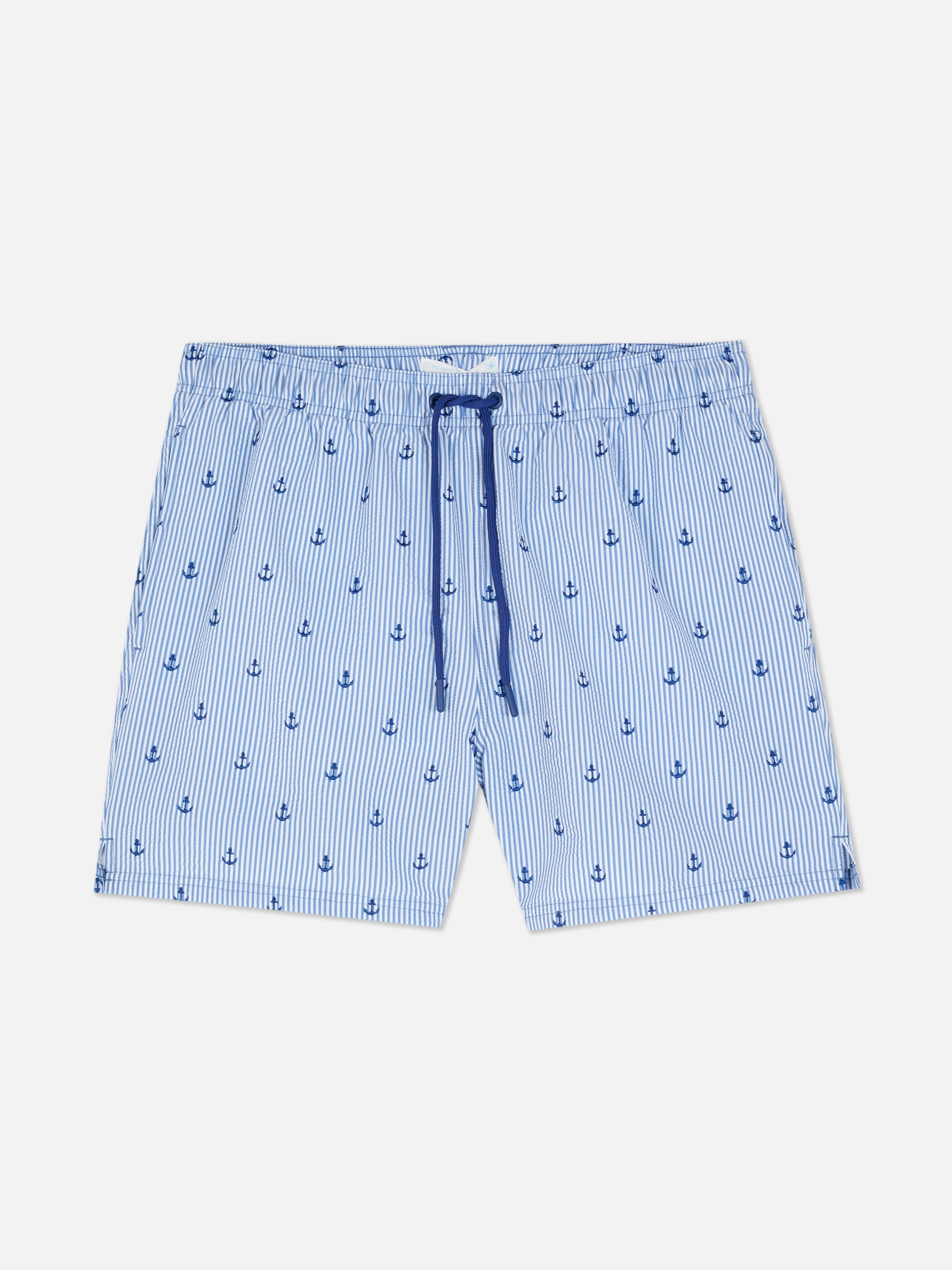 Bestickte Seersucker-Badeshorts