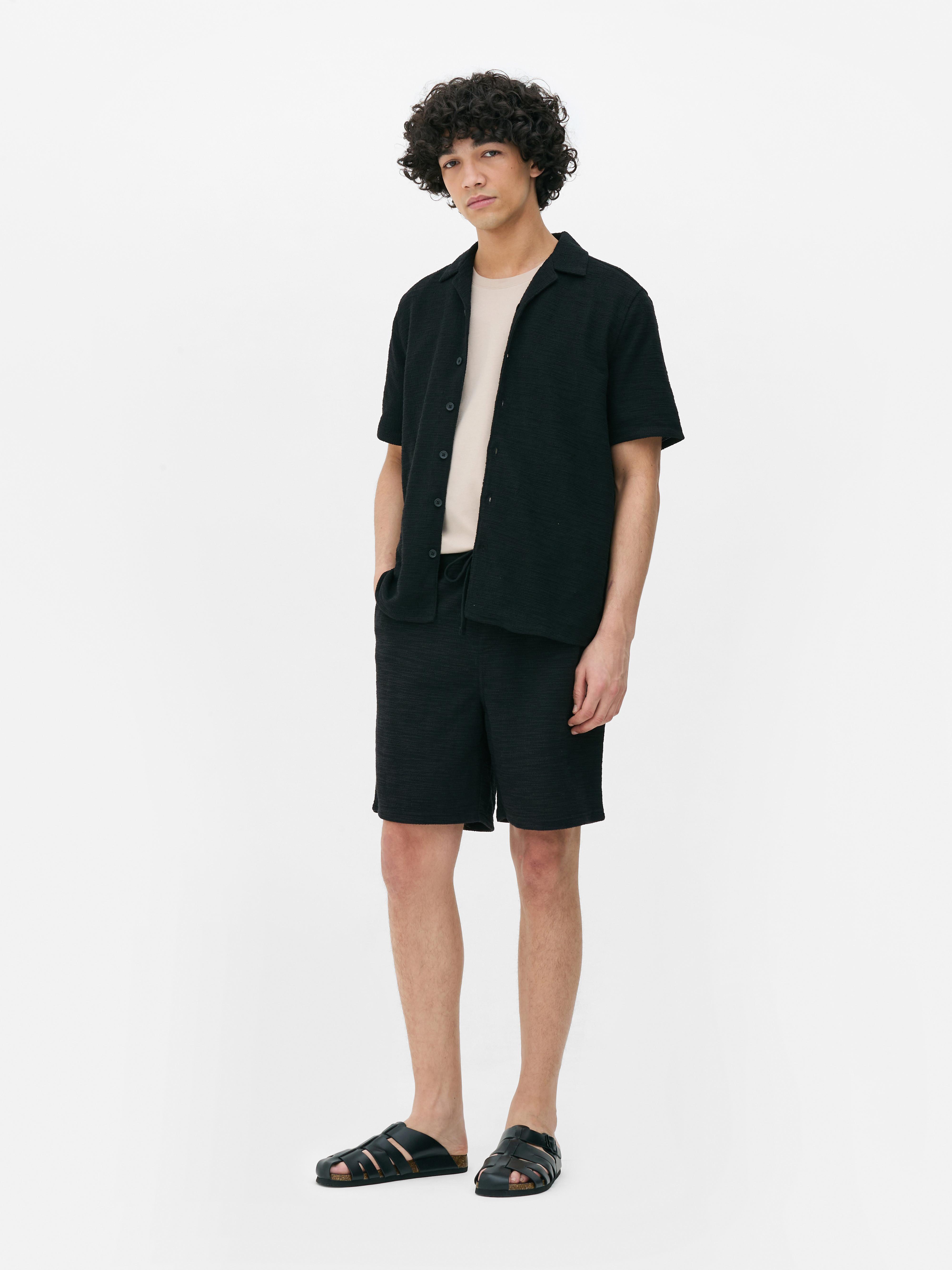Short en jersey avec cordon de serrage Noir