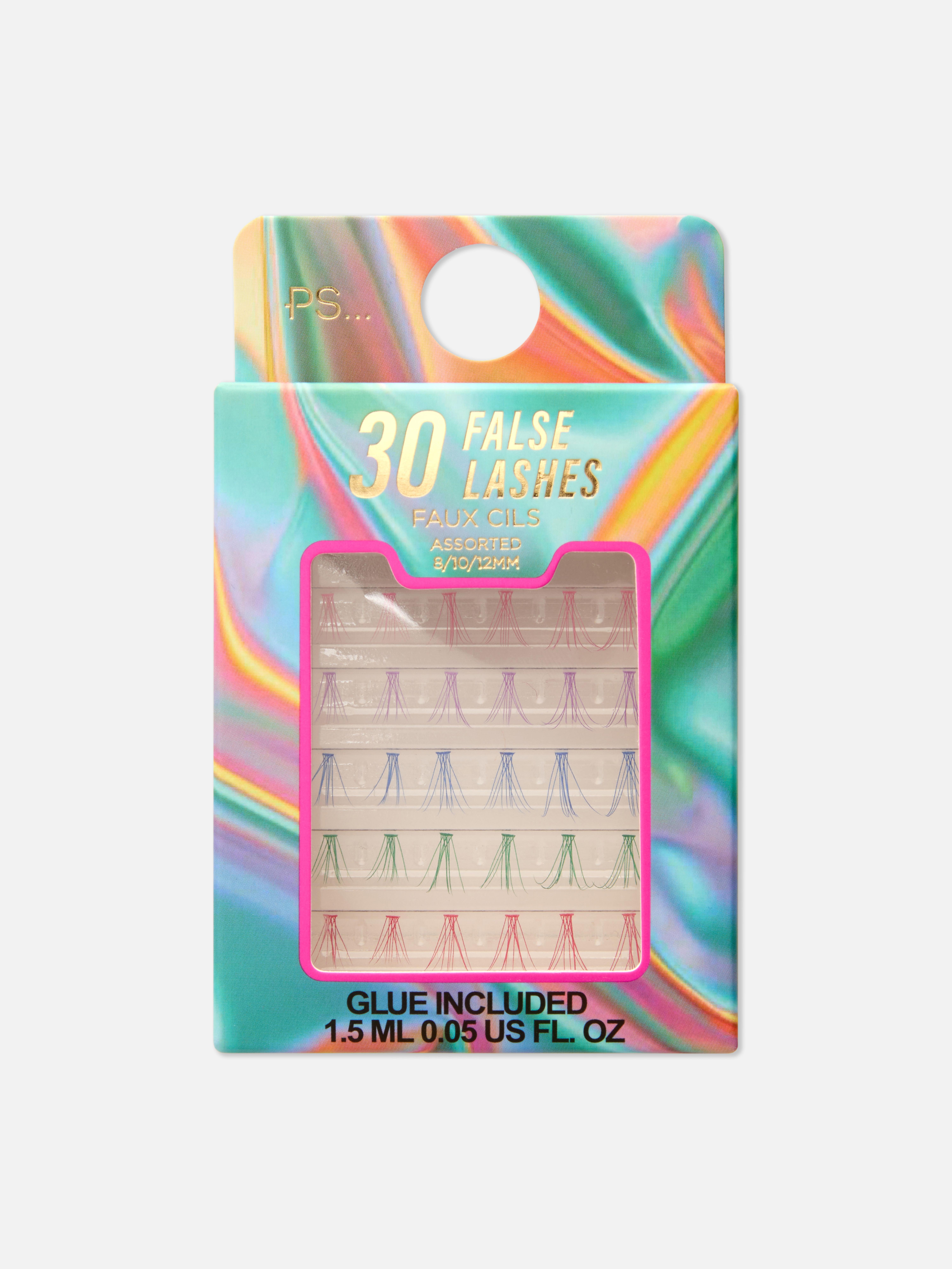 PS... Künstliche, bunte Einzelwimpern, 30-teilig