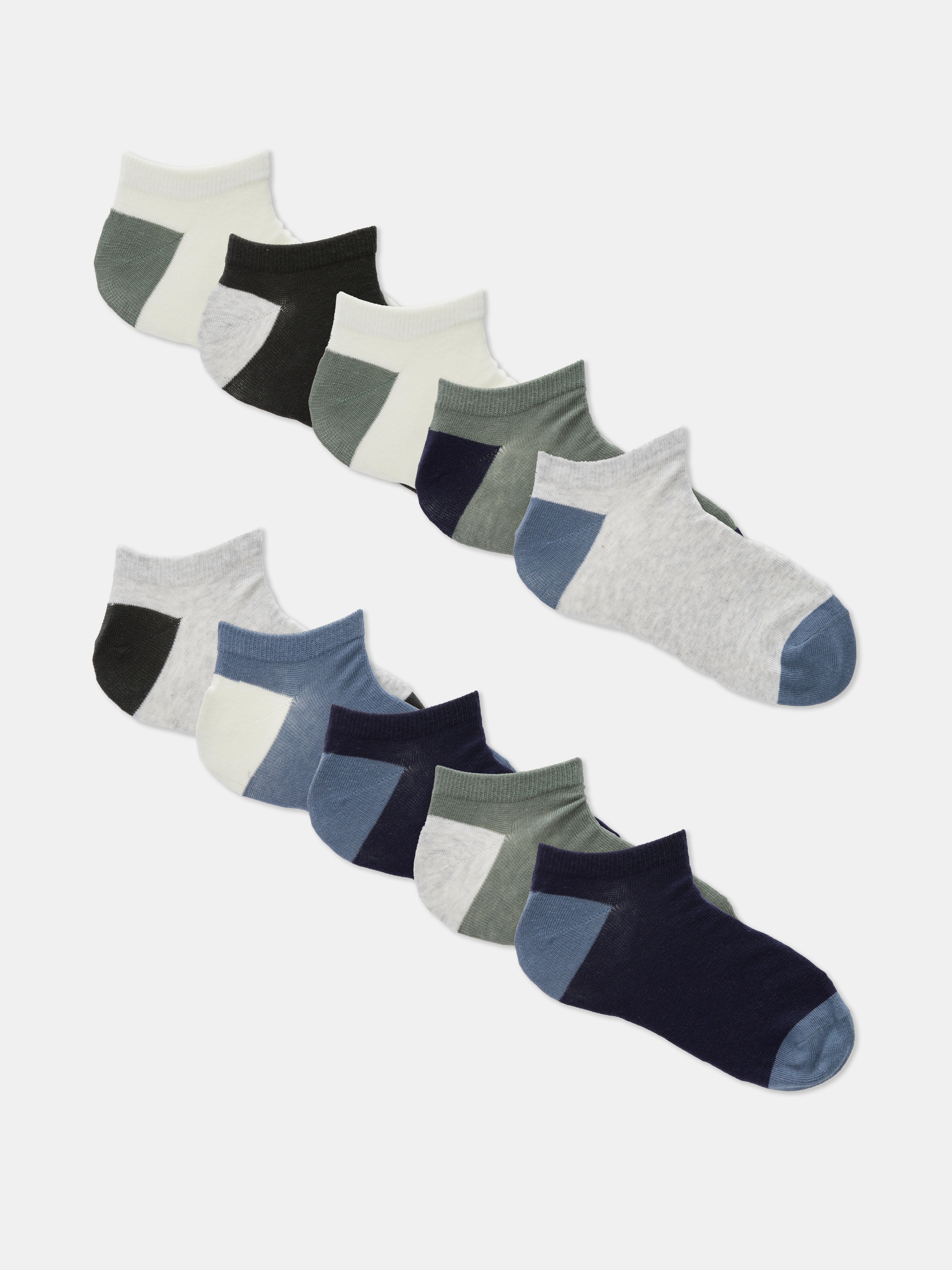 Lot de 10 paires de socquettes color block