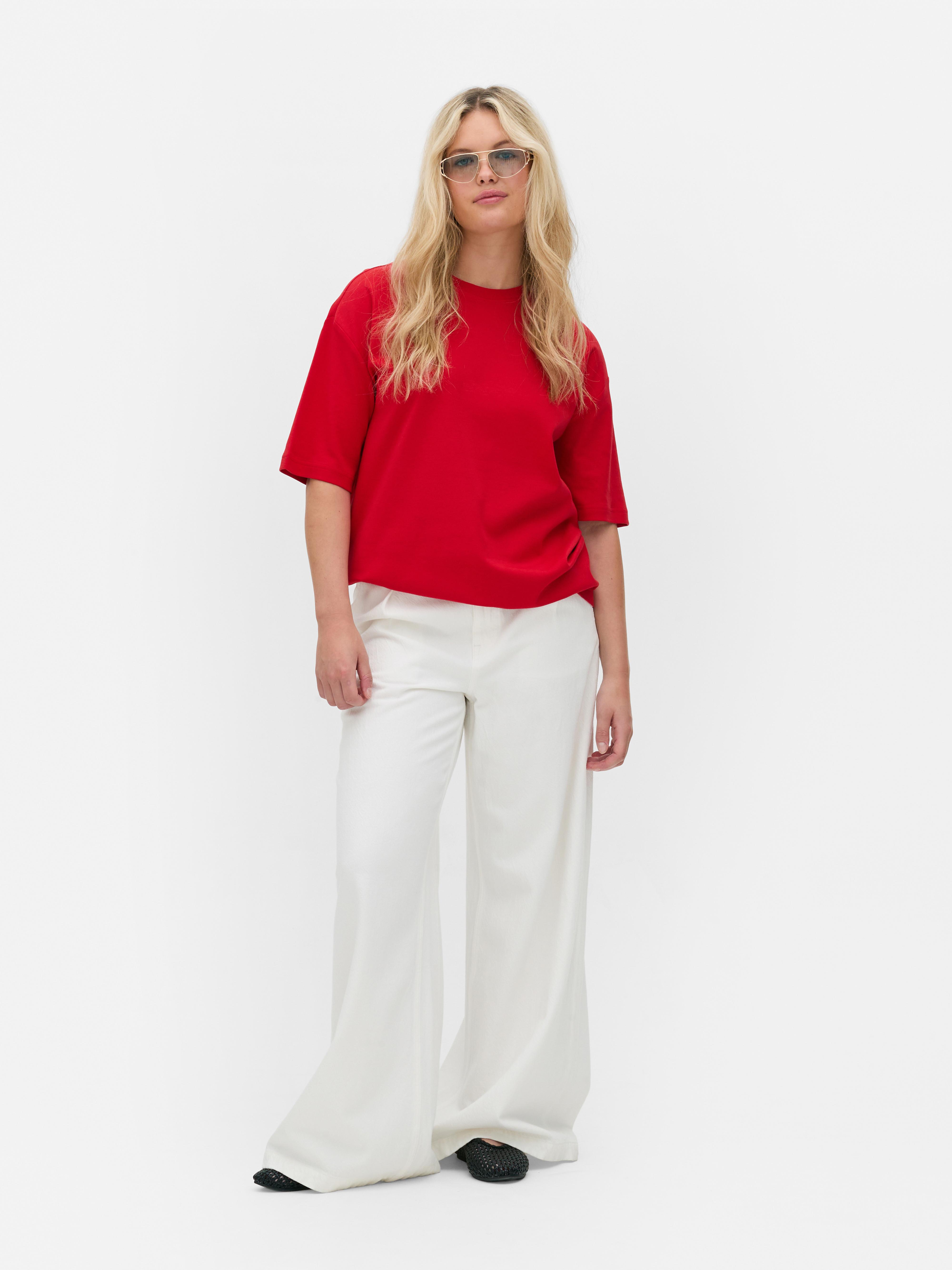 Oversized Cotton T-Shirt Red