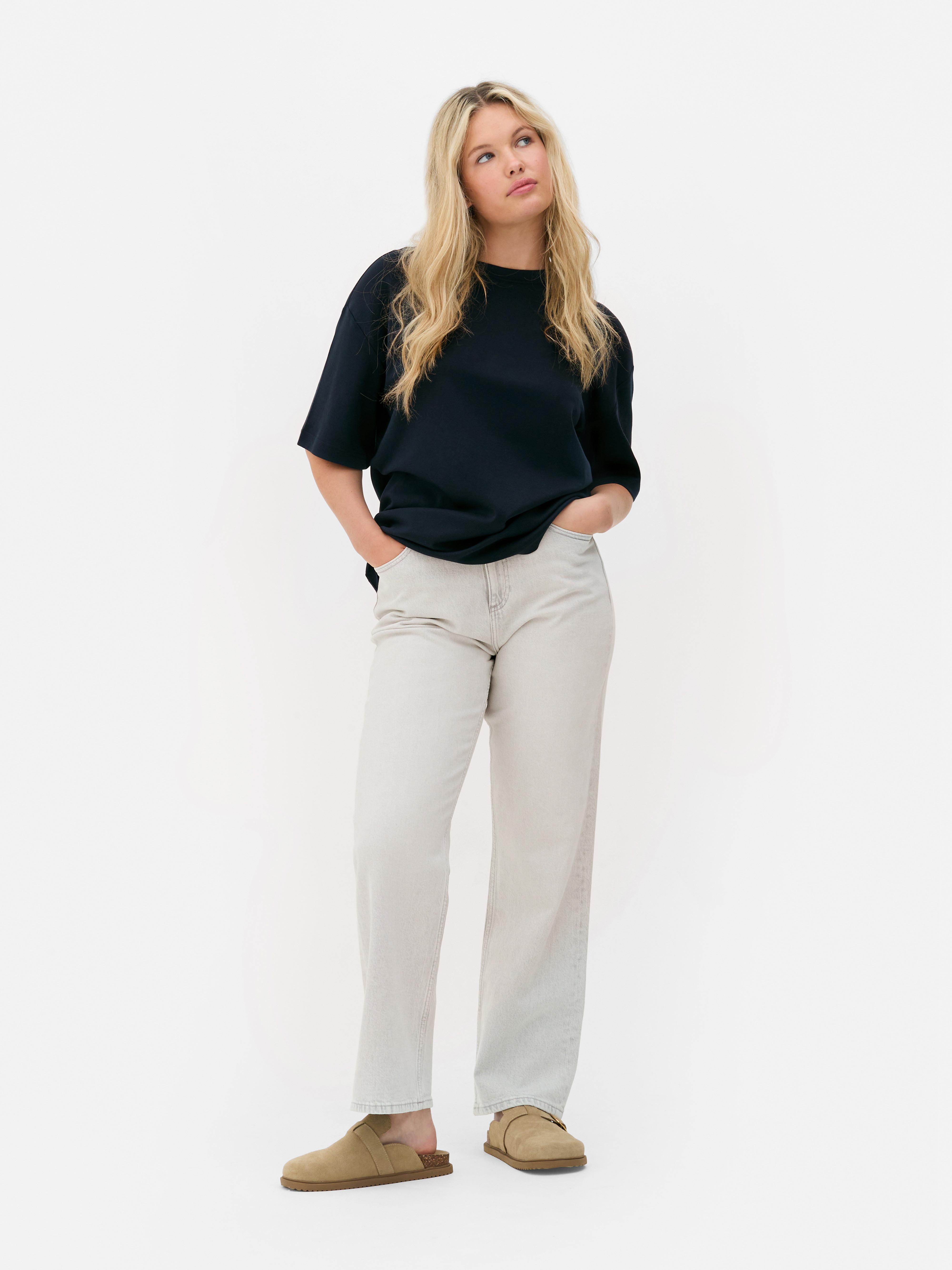 Oversized Cotton T-Shirt Navy