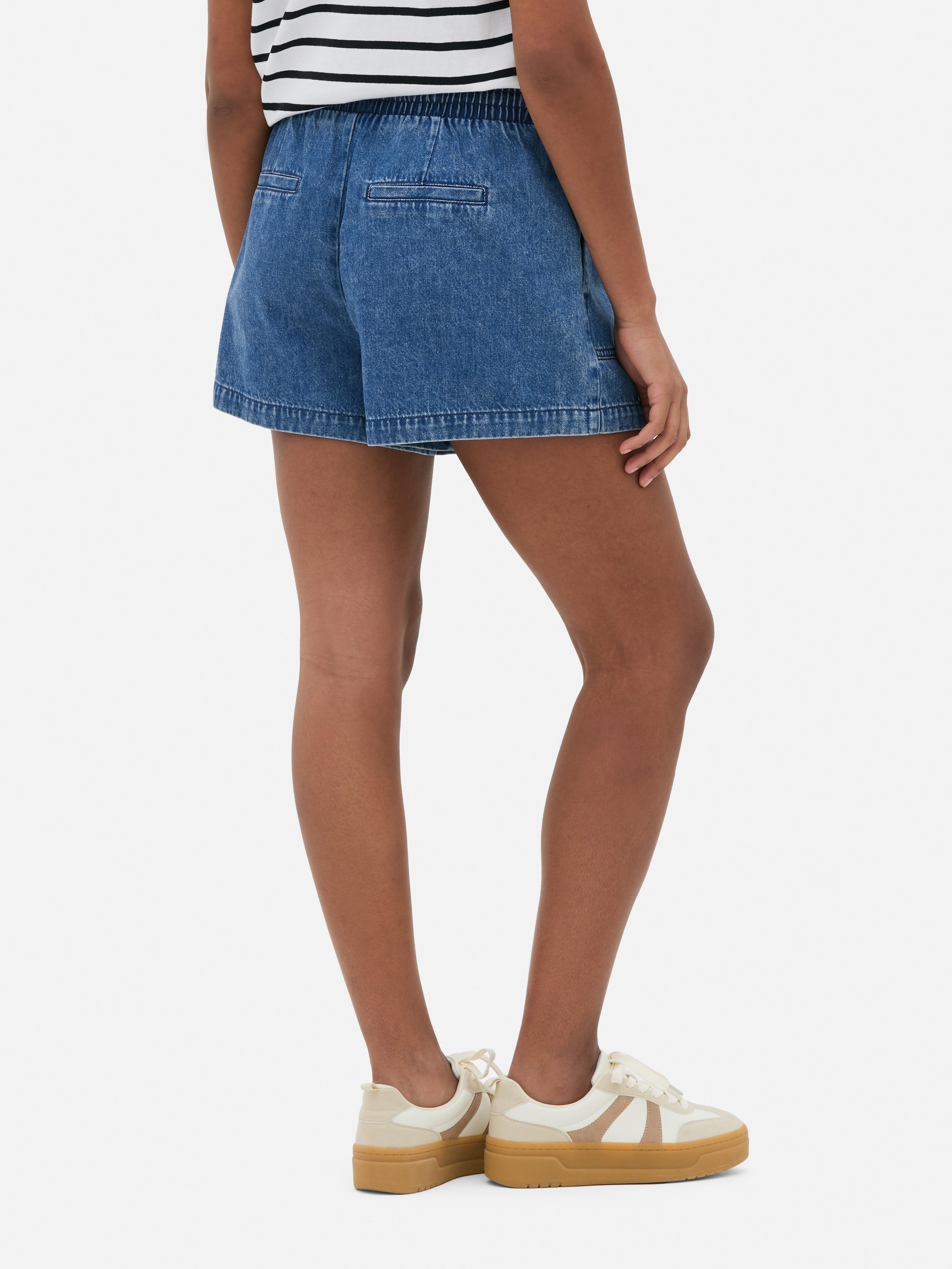 Elasticated Denim Shorts