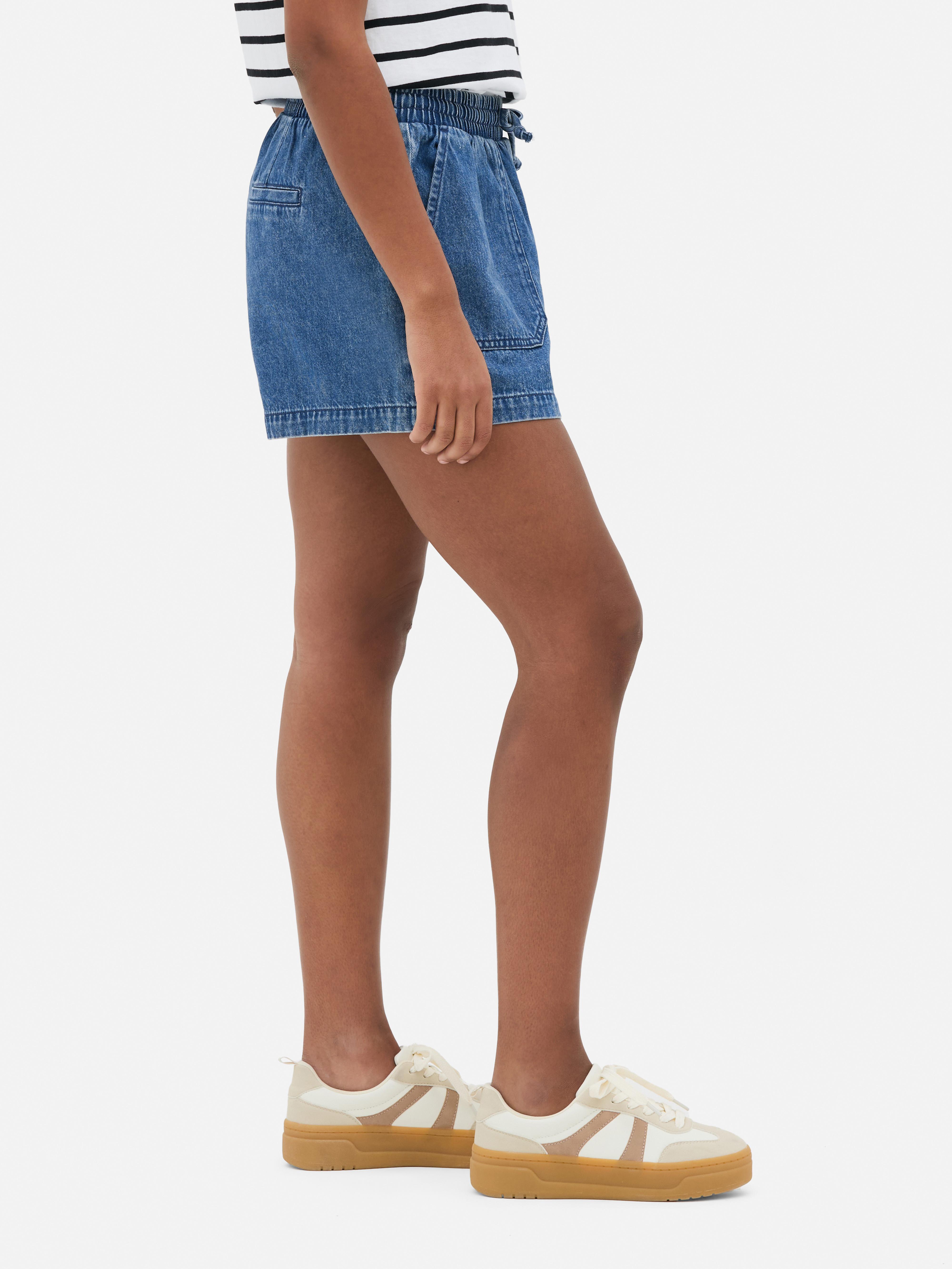 Elasticated Denim Shorts